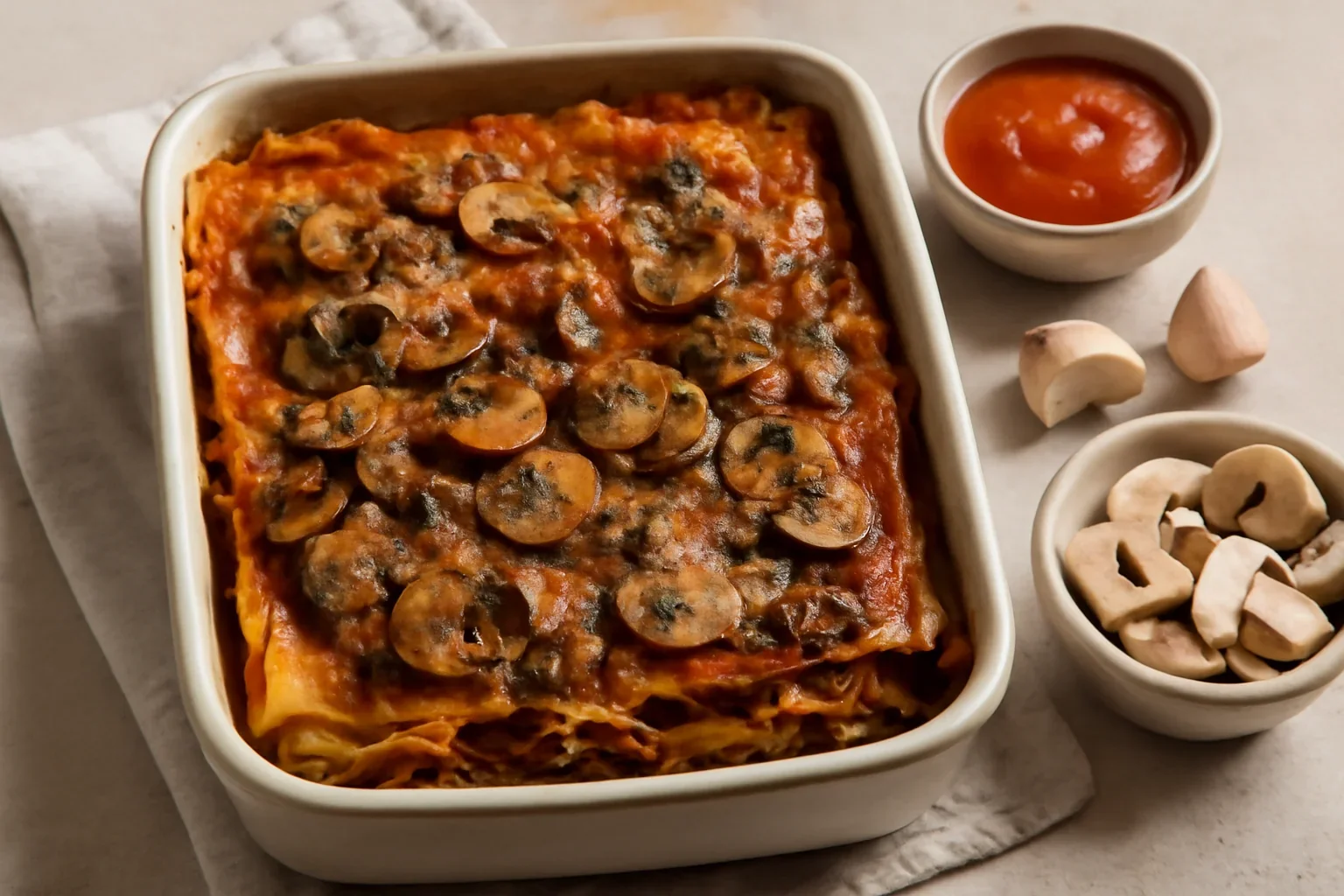 Lasagna cu ciuperci reteta de post