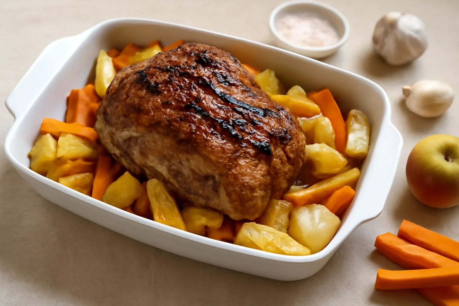 Friptură de porc la cuptor – rețetă video + text (pas cu pas)