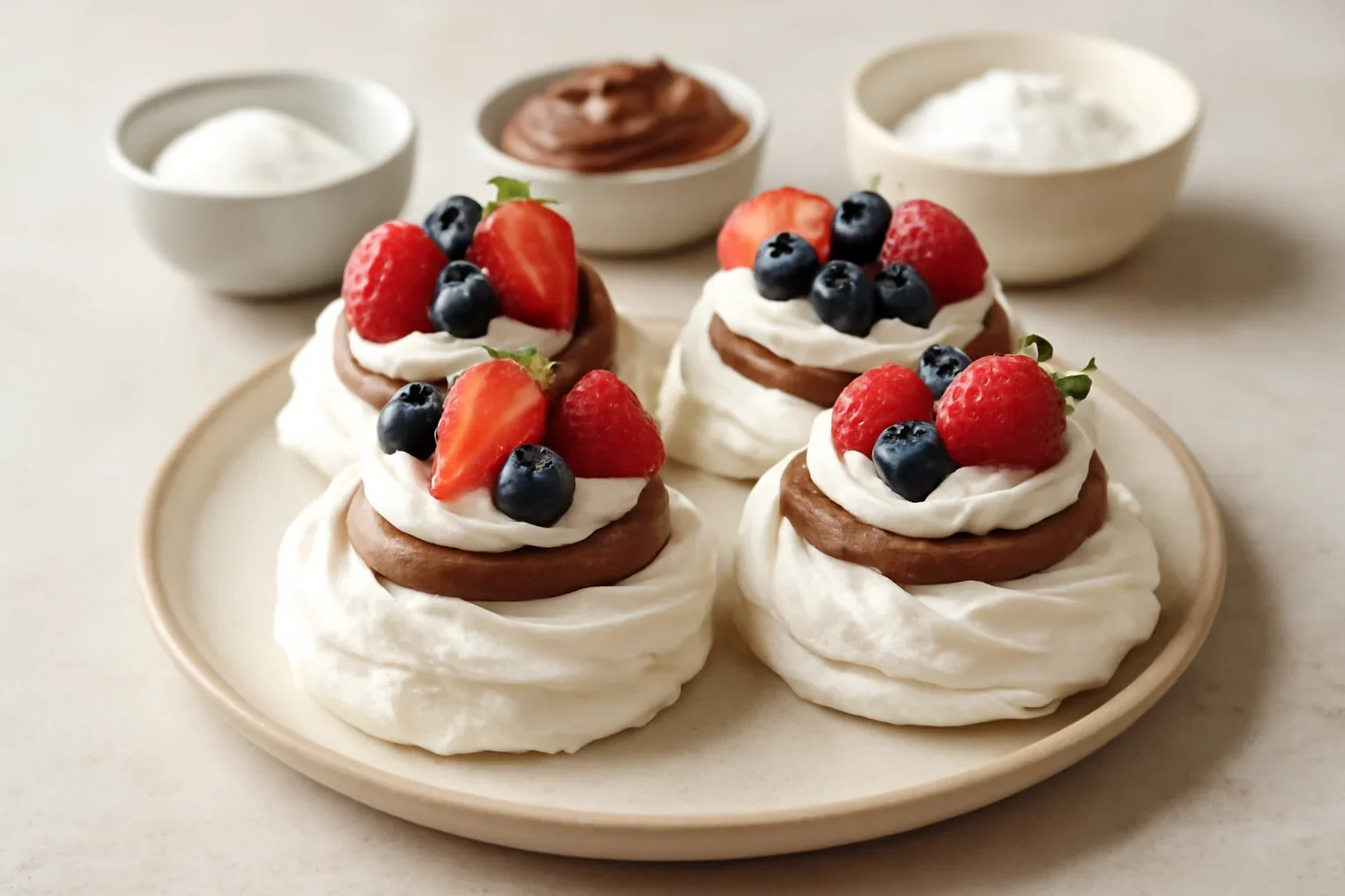 Mini pavlova cu Nutella