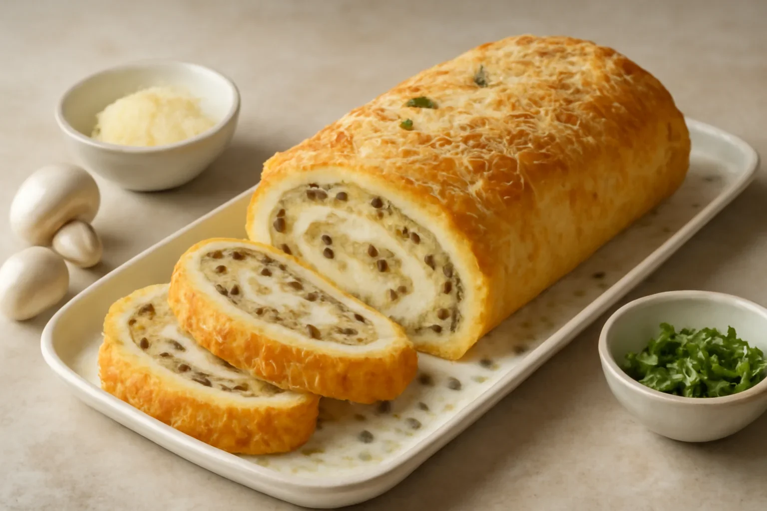 Rulada aperitiv cu ciuperci si cascaval reteta veche