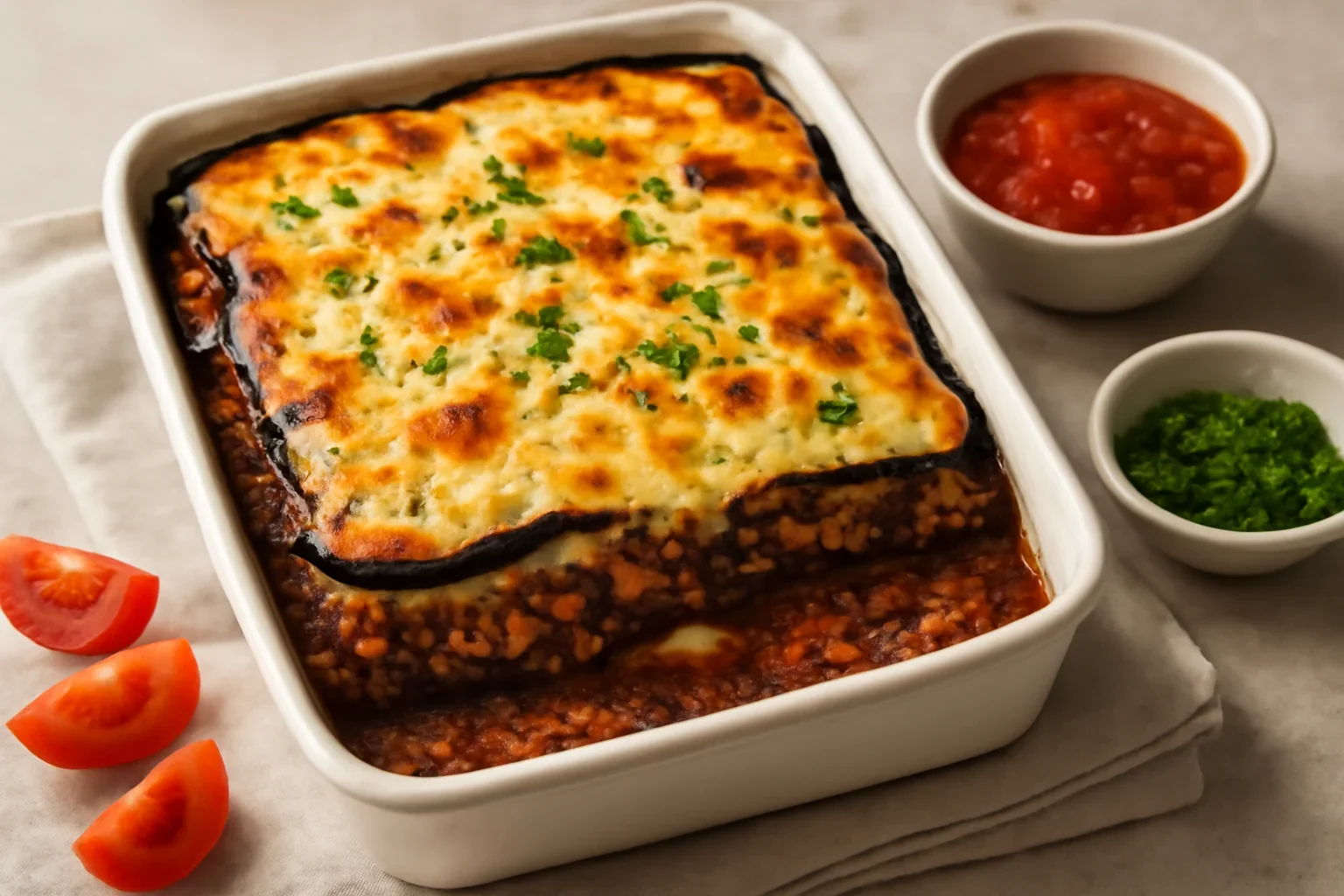Musaca de vinete cu carne tocata