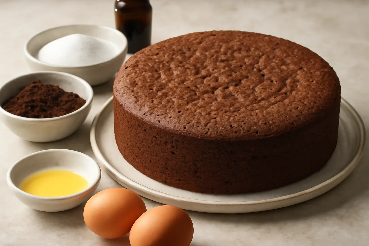 Blat de tort cu cacao, rețetă simplă pentru un blat pufos fără praf de copt
