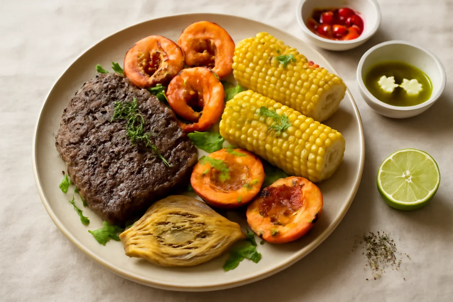 Surf and Turf pe grătar – însoțit de garnituri ușoare