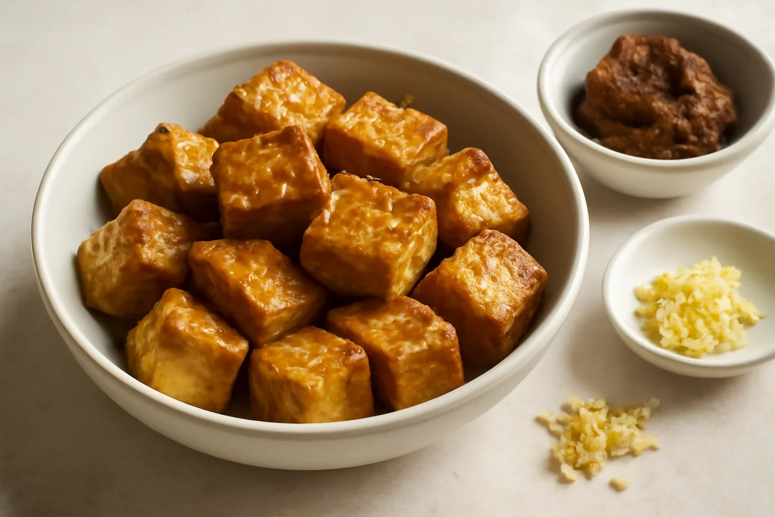 Tofu în marinată de ghimbir cu pastă miso