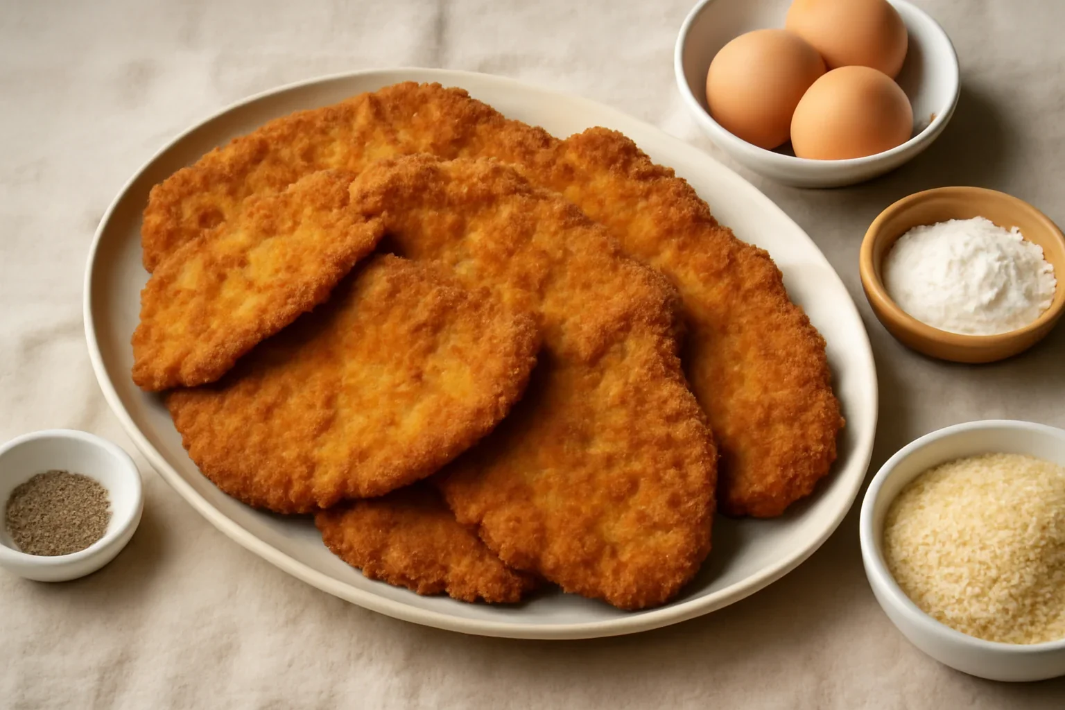 Snitele de porc pane