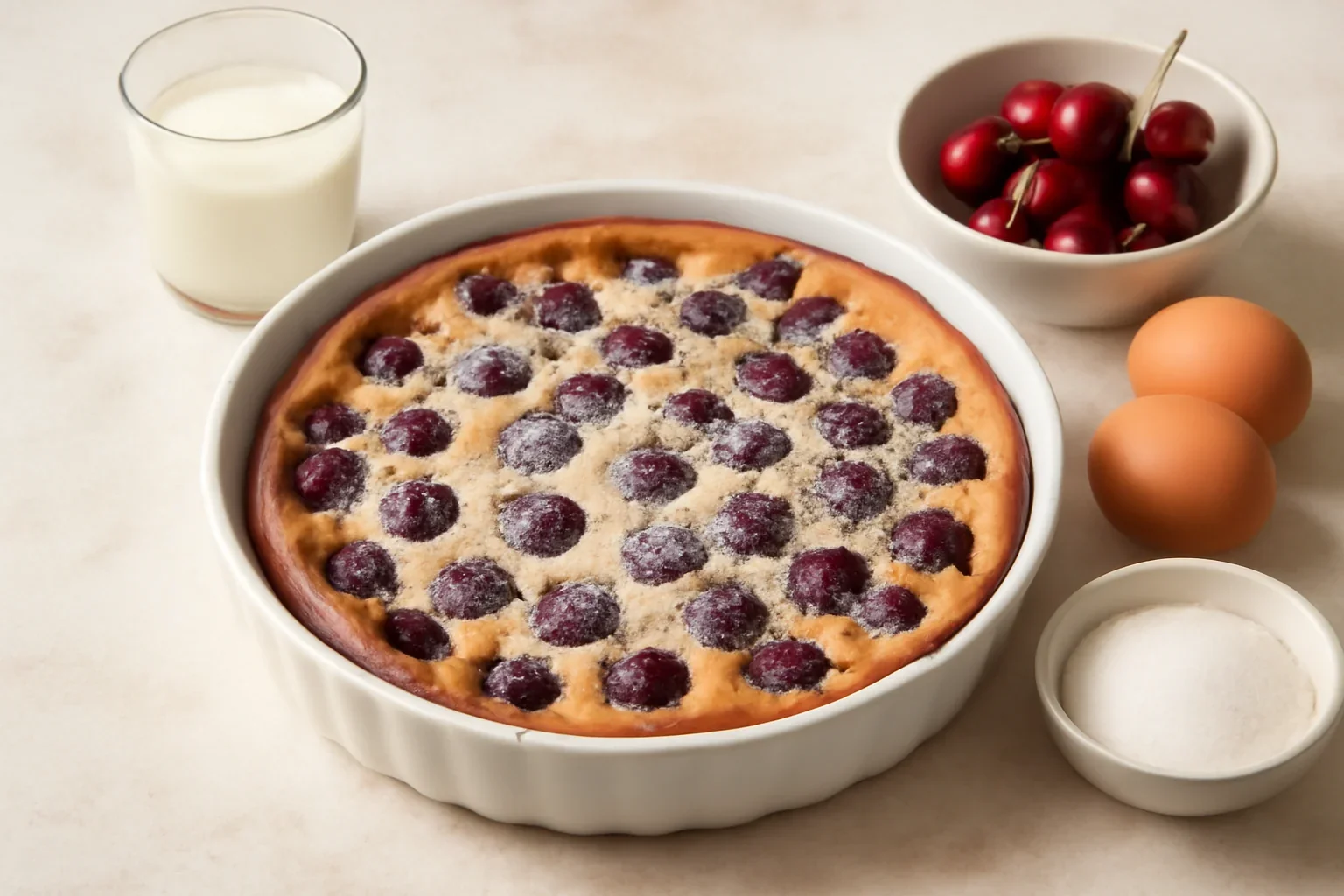 Prajitura clafoutis cu cirese
