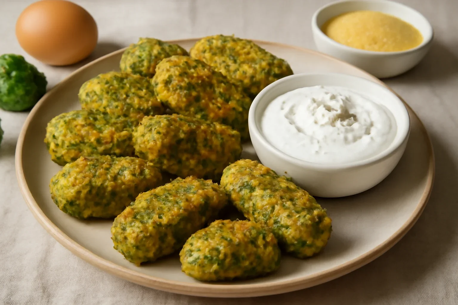 Tots de broccoli cu dip de iaurt