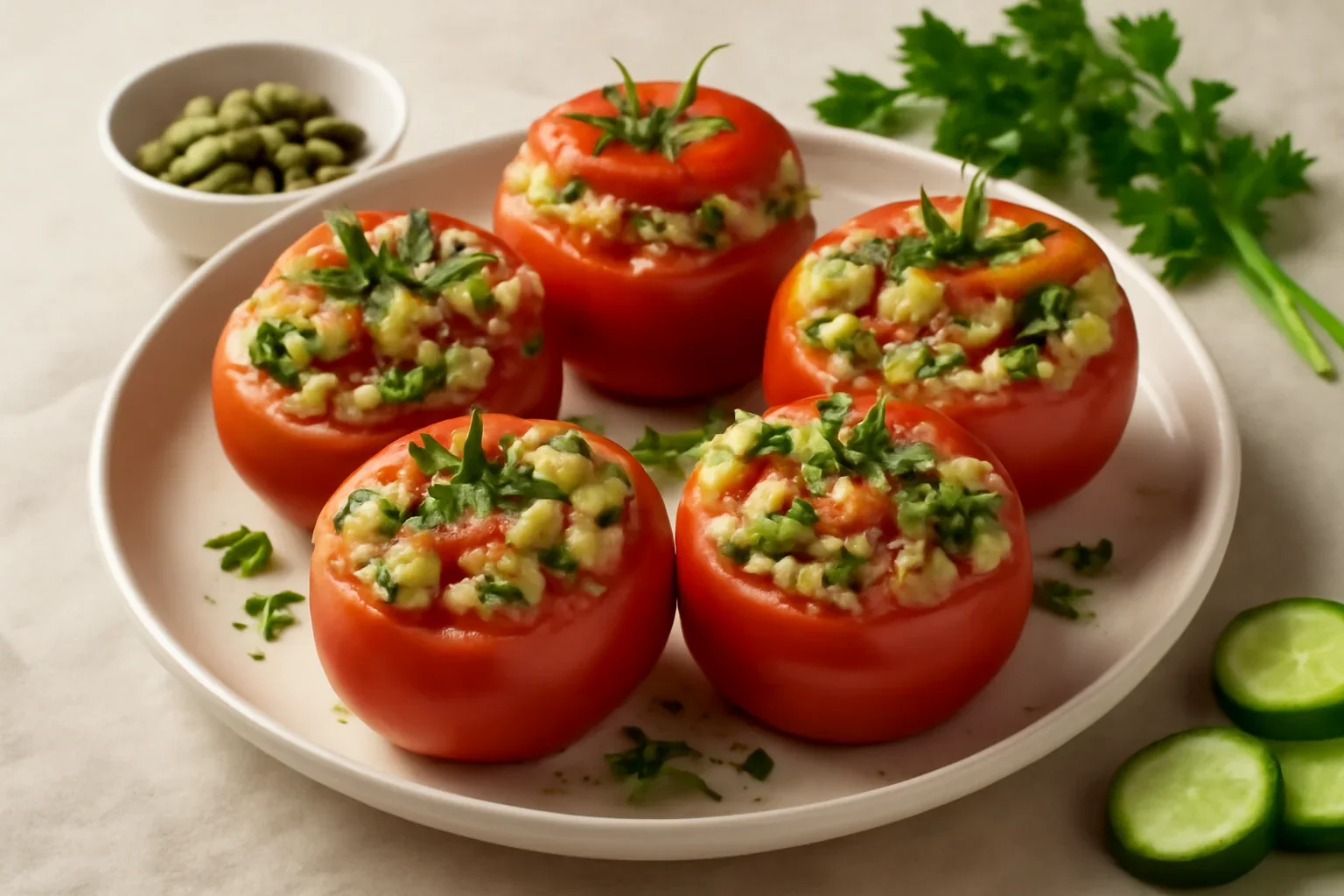 Rosii umplute cu ton si couscous