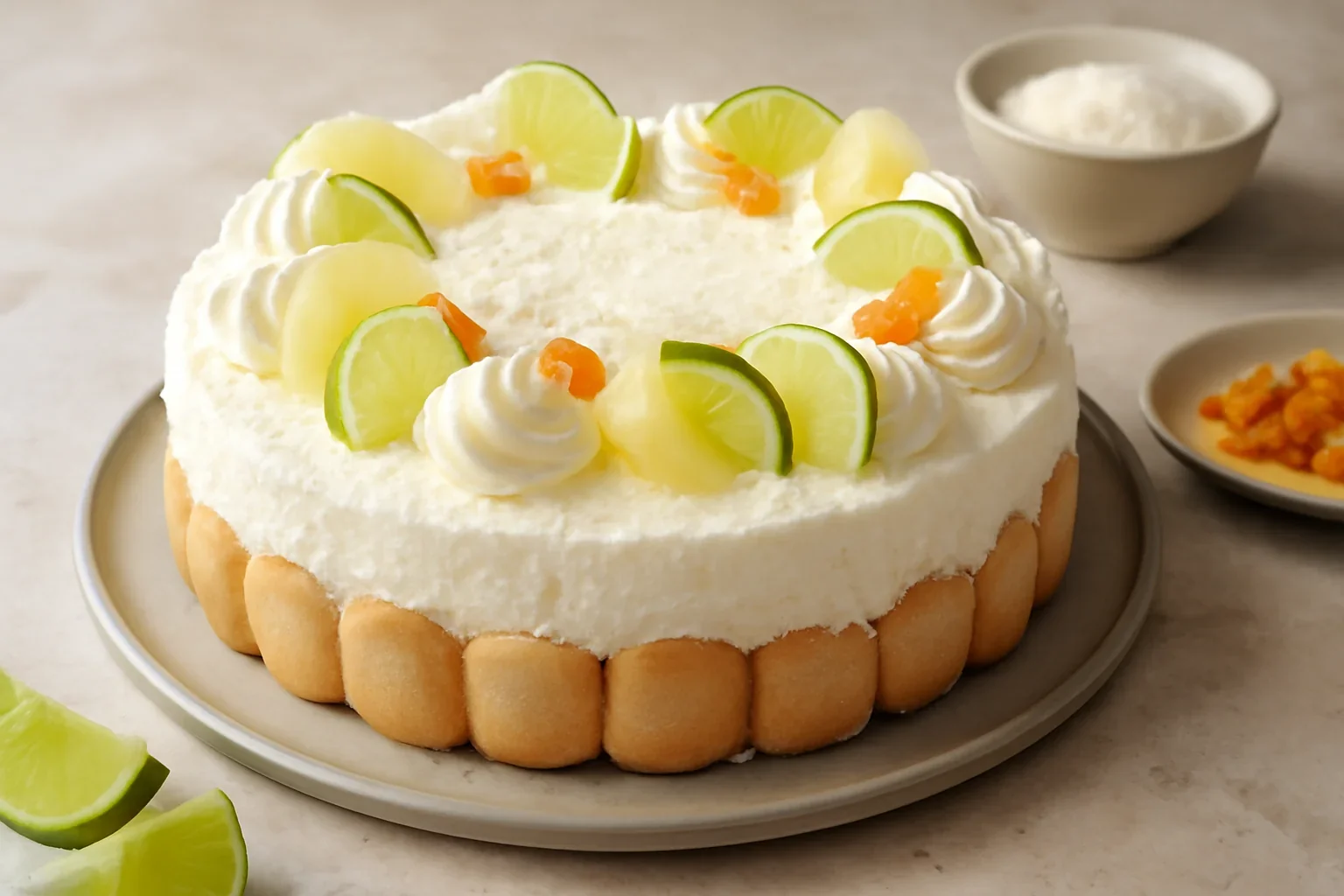 Cheesecake cu cocos si ananas Pina Colada