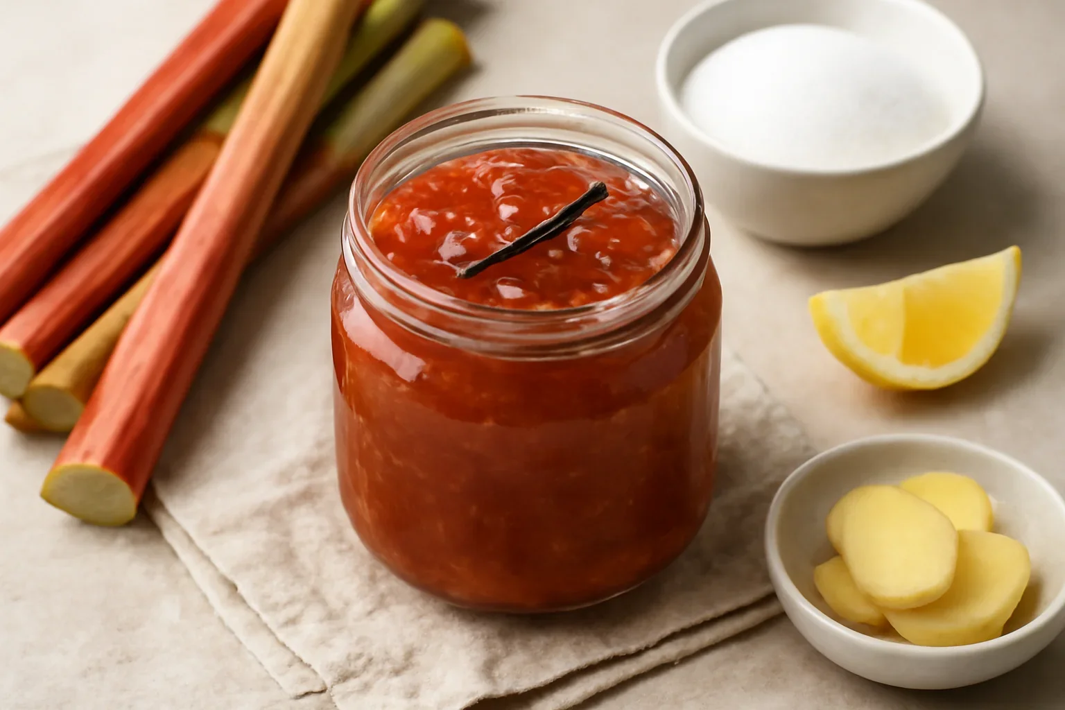 Dulceață de rubarbă – rețeta simplă sau cu ghimbir și vanilie