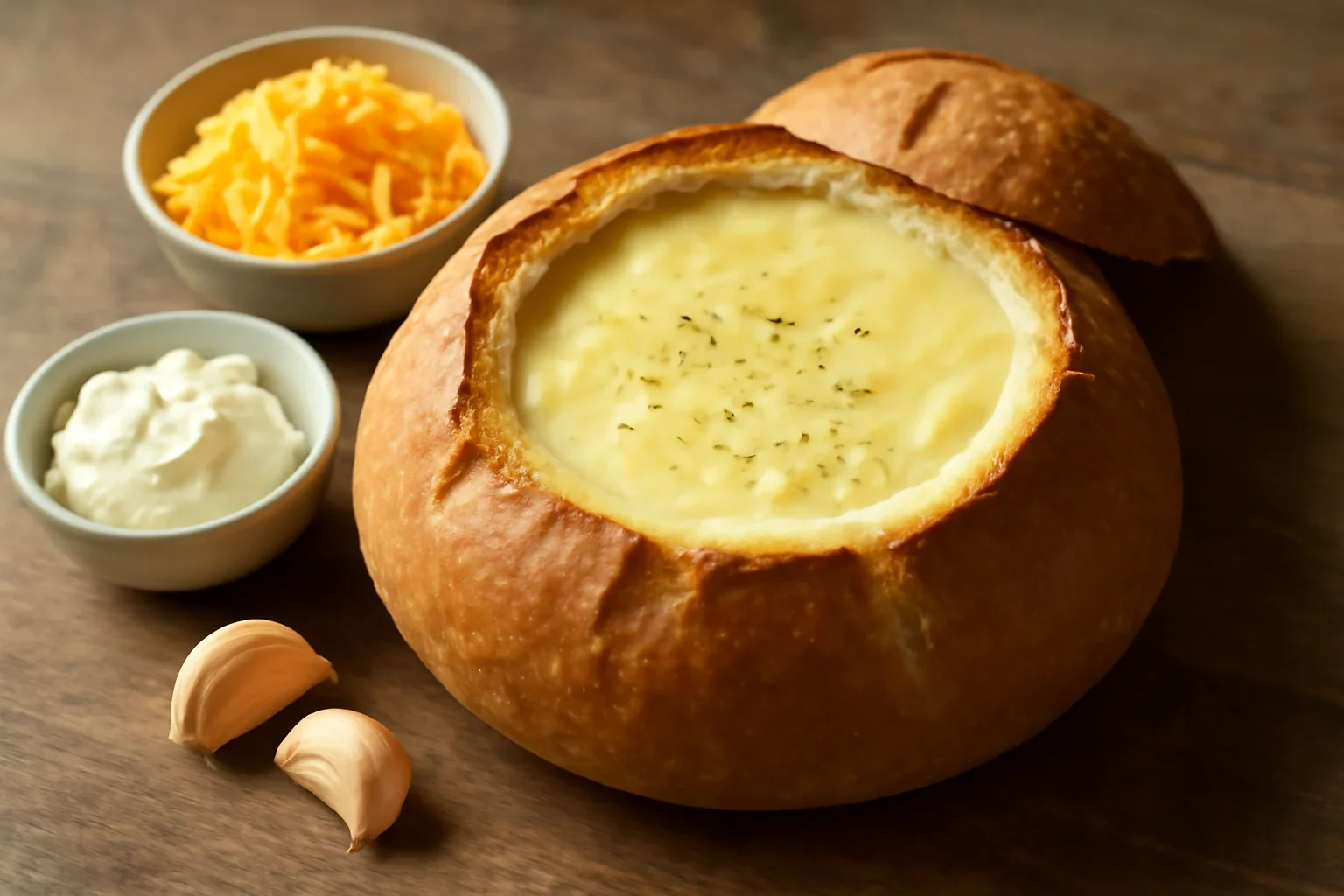 Fondue in bol de paine