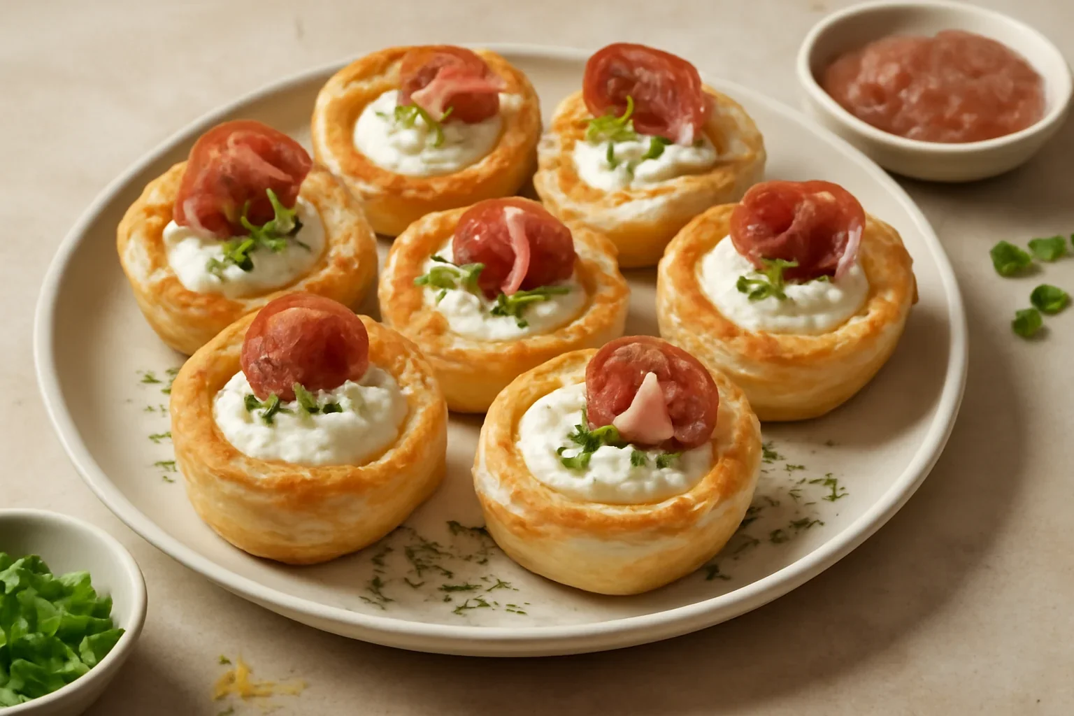 Cosulete aperitiv cu crema de branza