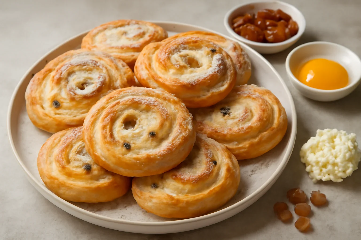 Bușeuri cu brânză dulce și stafide – pufoase, foietate și aromate