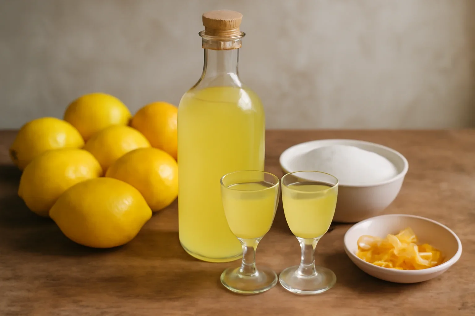 Limoncello rețeta italiană de lichior de lămâie preparat acasă