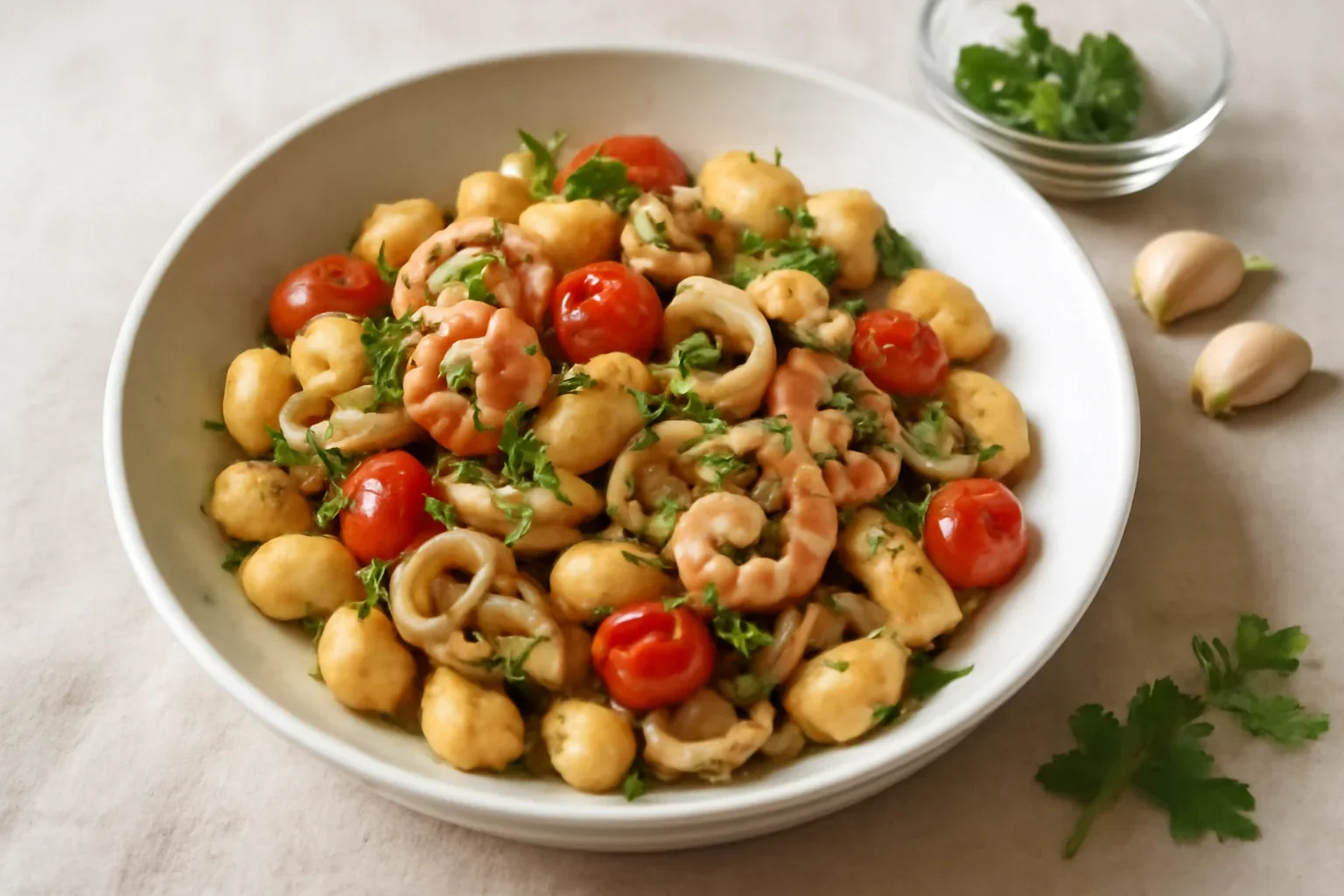 Gnocchi cu fructe de mare