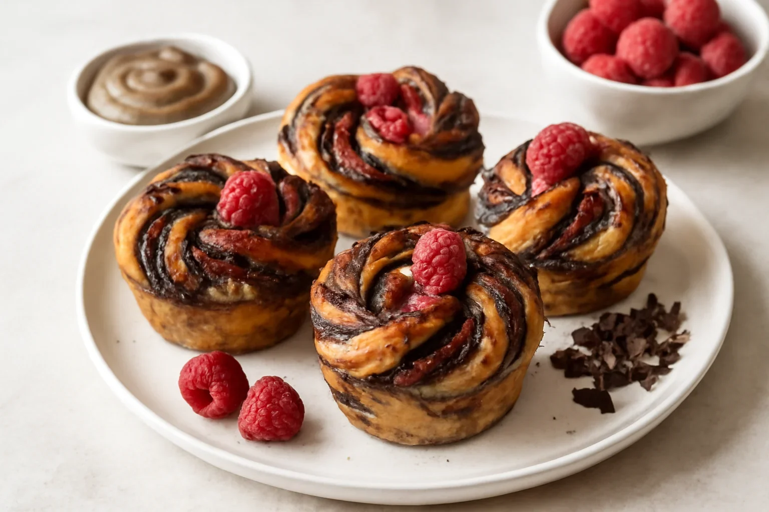 Mini babka cu ciocolată și zmeură proaspătă