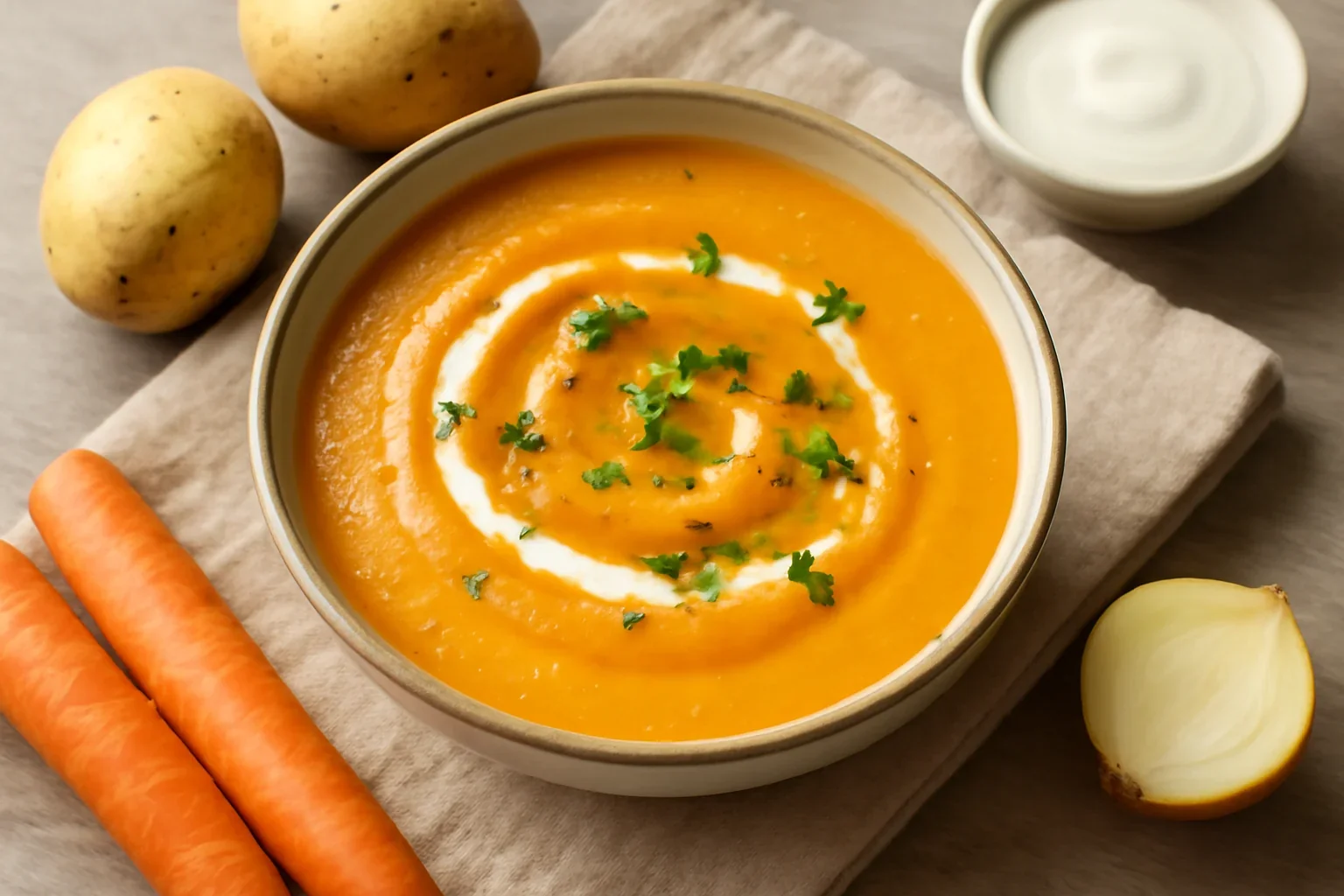 Supa crema de morcovi si cartofi
