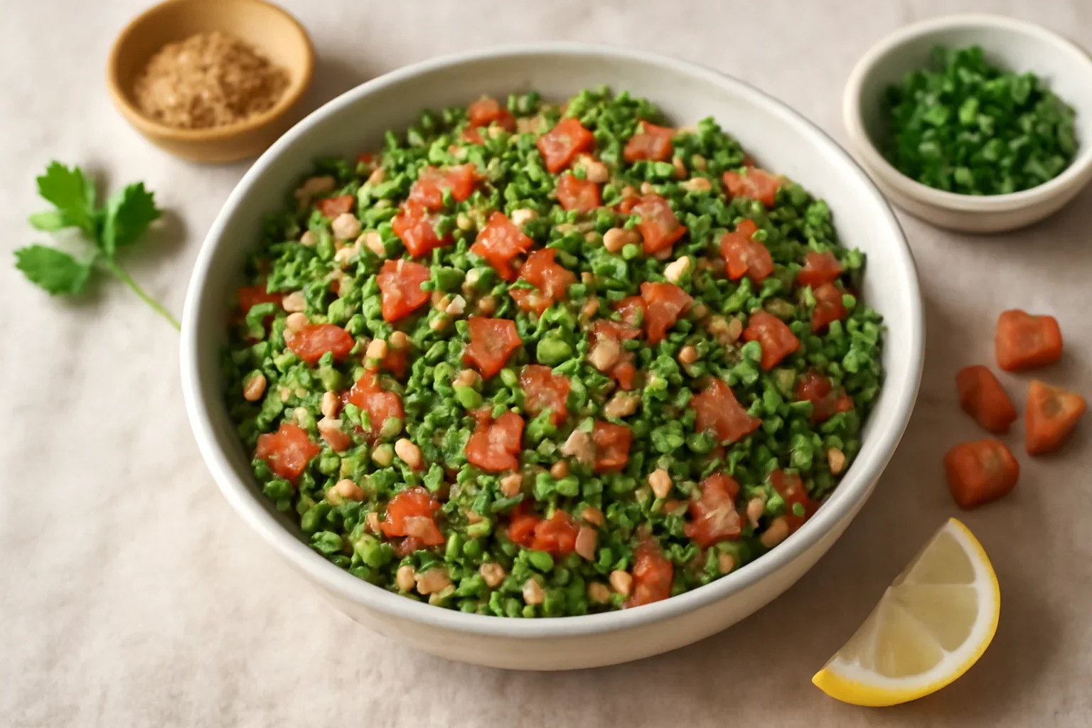 Salată de bulgur cu roșii și pătrunjel