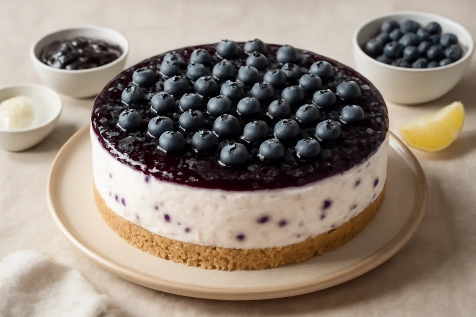 Cheesecake Răcoros cu Afine (fără coacere)