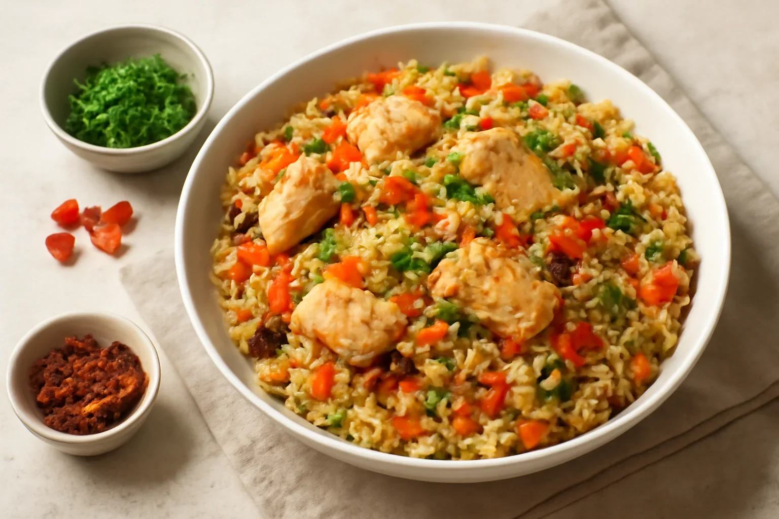 Pilaf sarbesc cu pui si legume