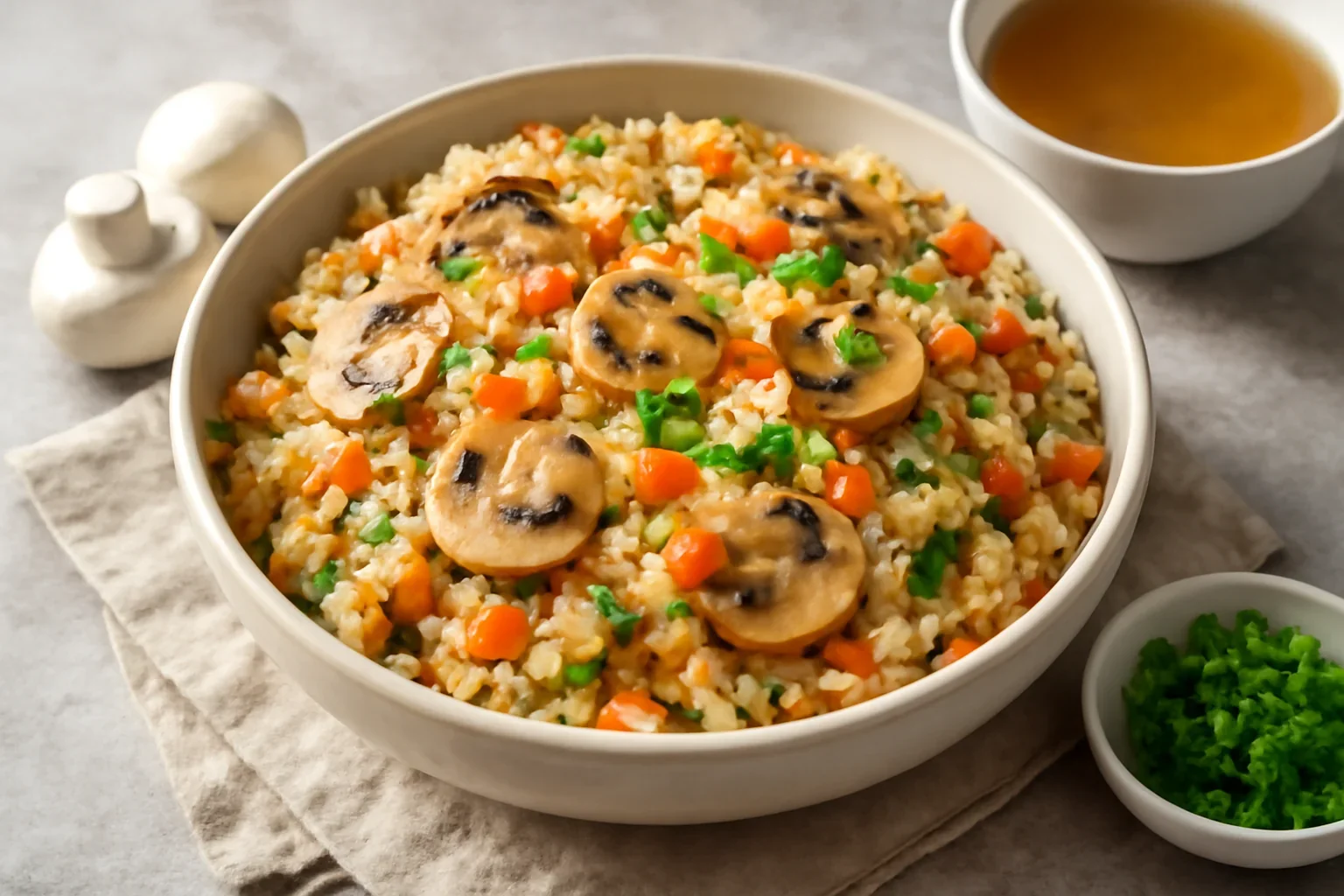 Pilaf de orez cu ciuperci