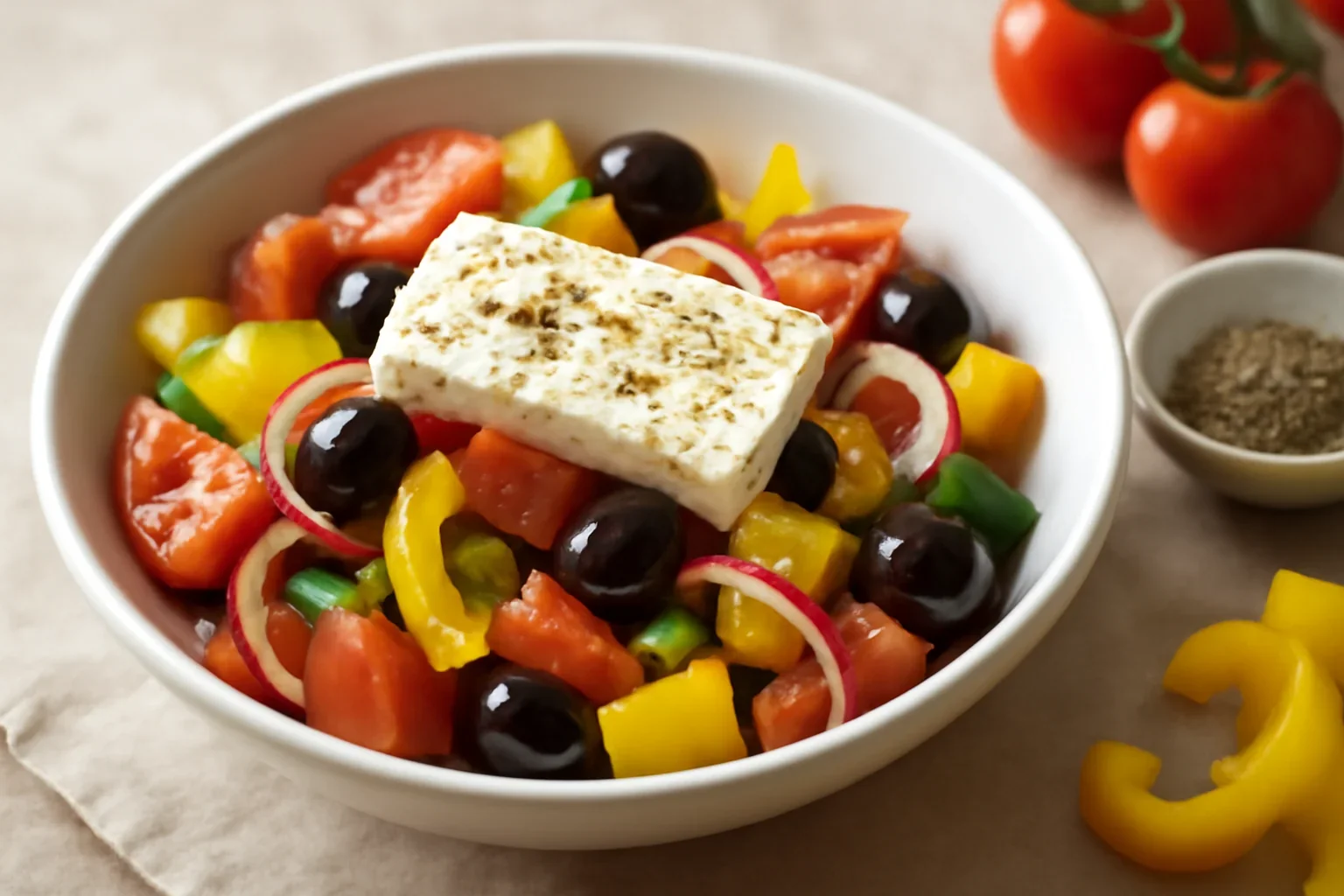 Salata grecească – rețetă răcoritoare pentru zile fierbinți