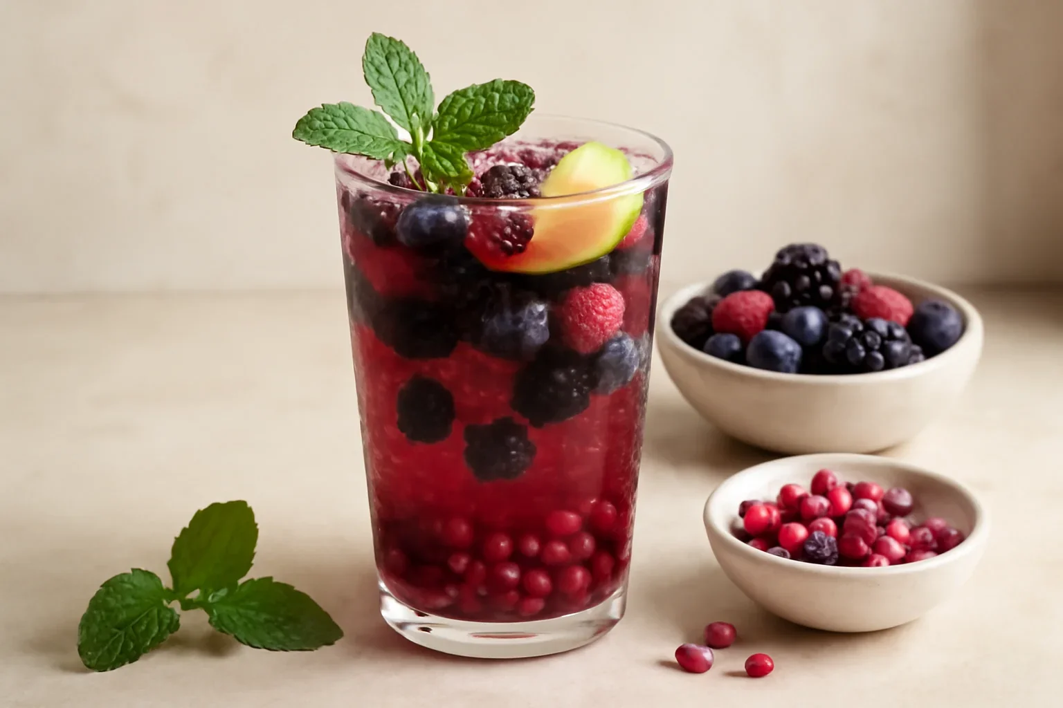 Limonadă de fructe de pădure cu rodie