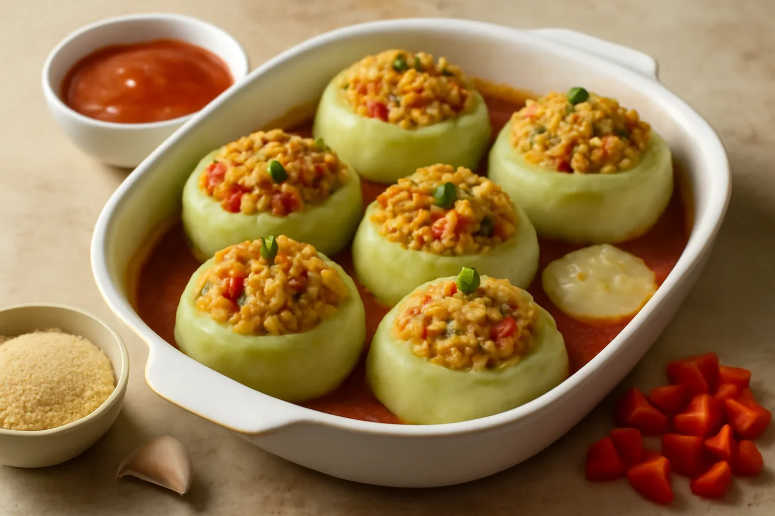 Gulii umplute cu cous-cous și legume – rețetă de post