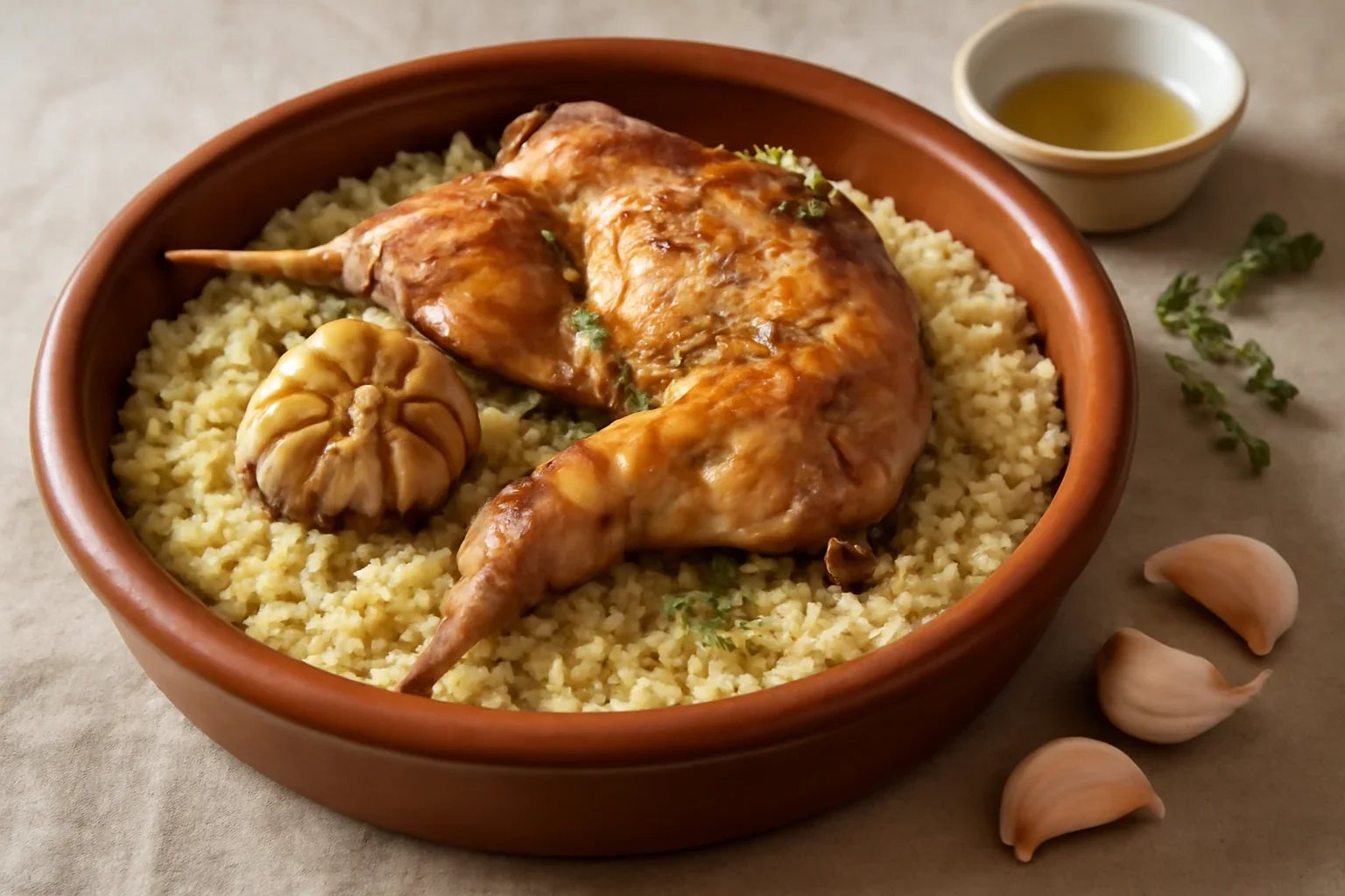 Iepure la cuptor in tajine cu couscous