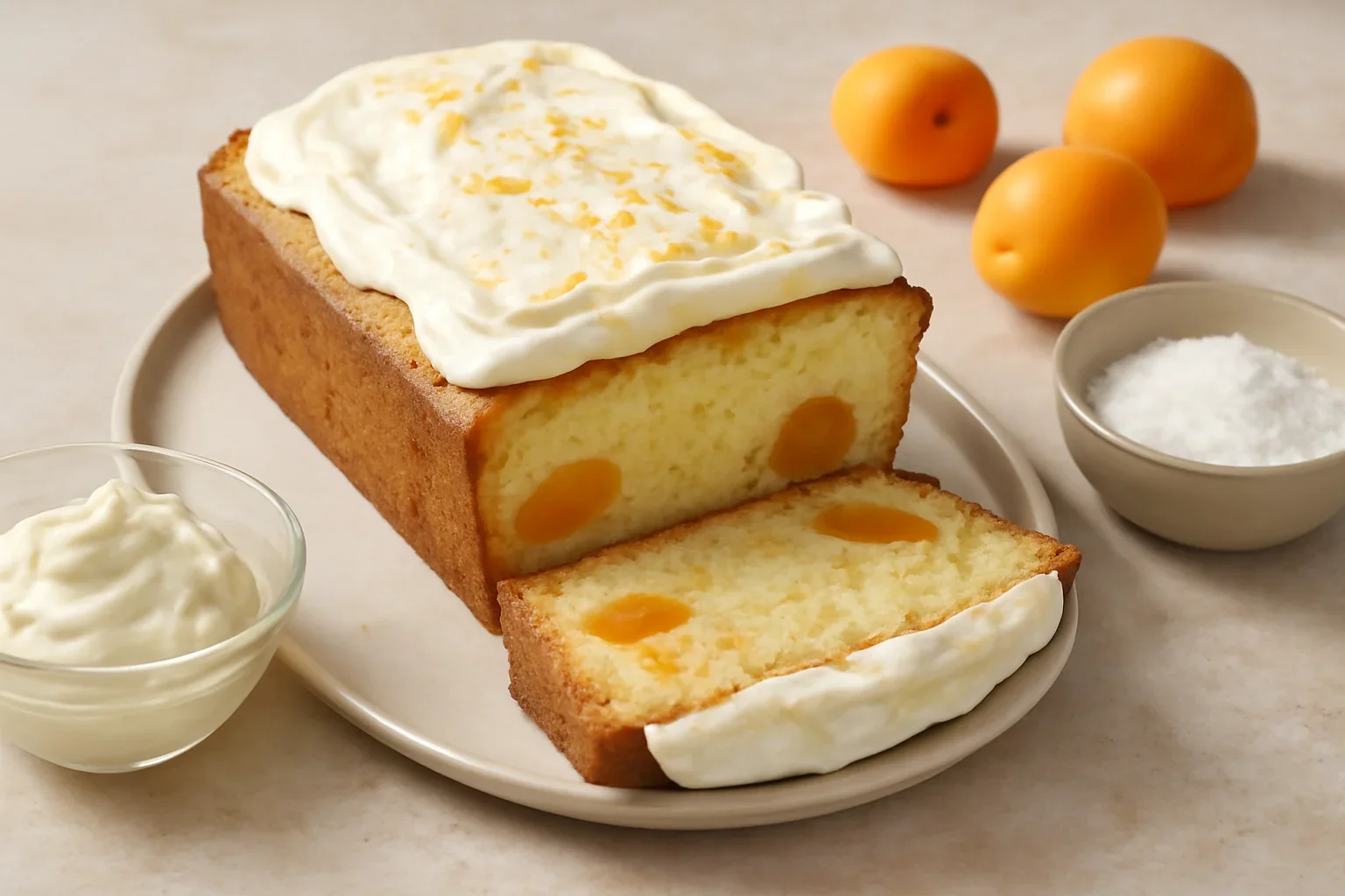 Chec cu caise si crema de branza