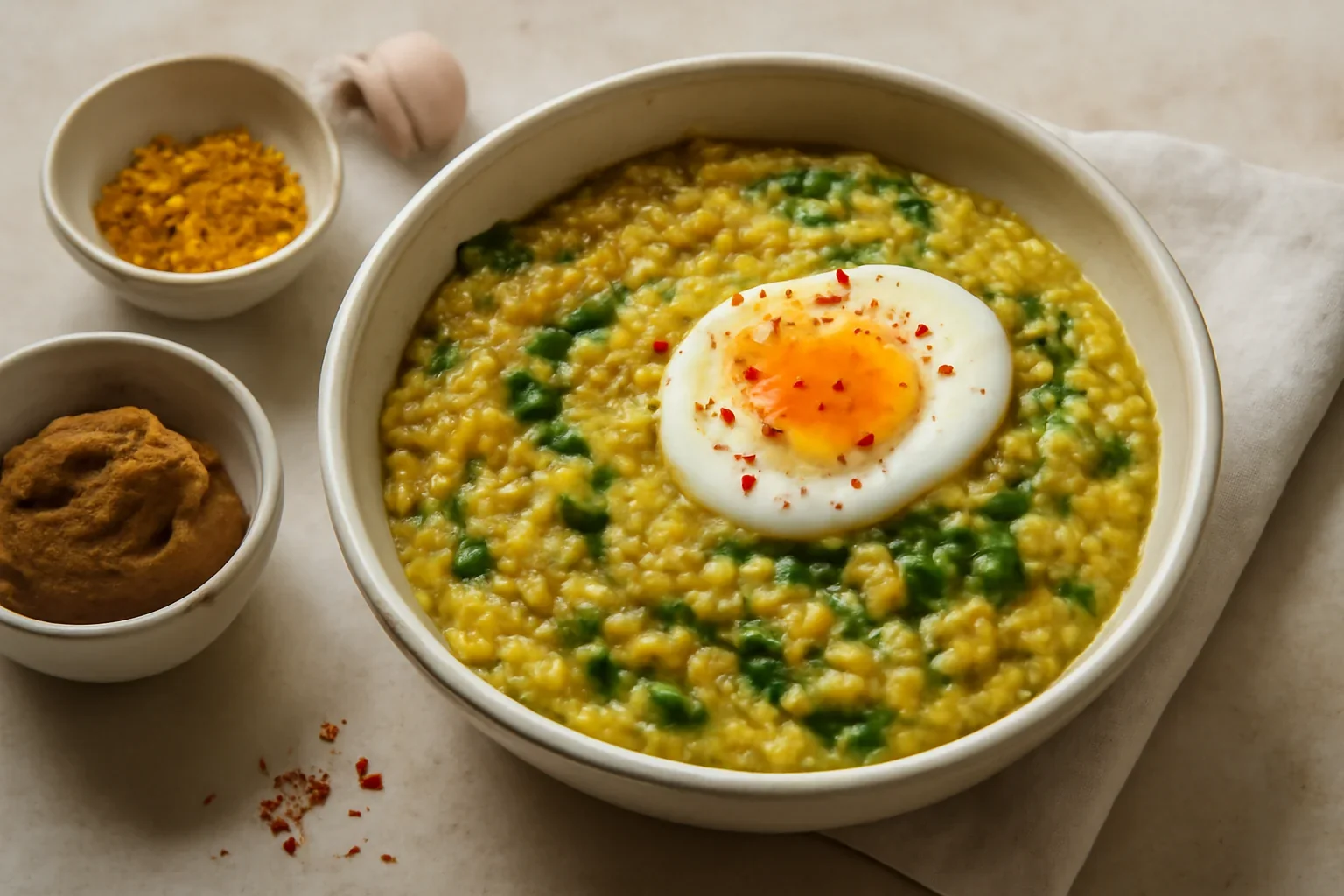 Terci de ovăz cu turmeric și pastă miso