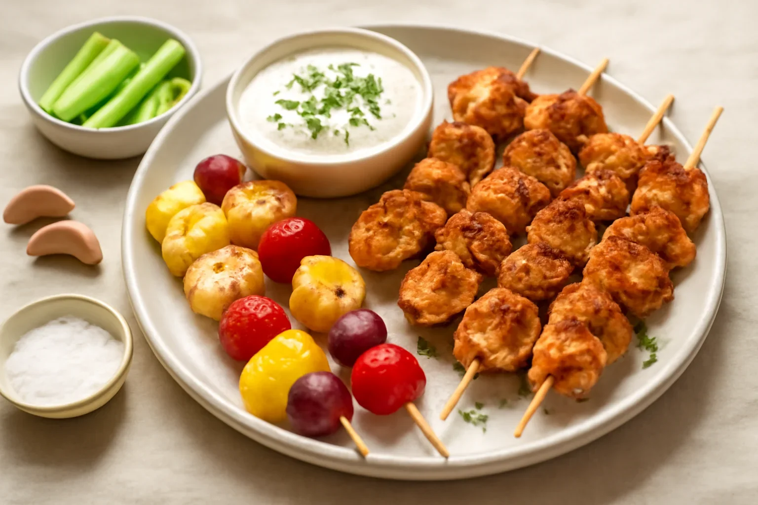 Meniu de 1 Iunie – souvlaki și frigărui de fructe la Air Fryer – video