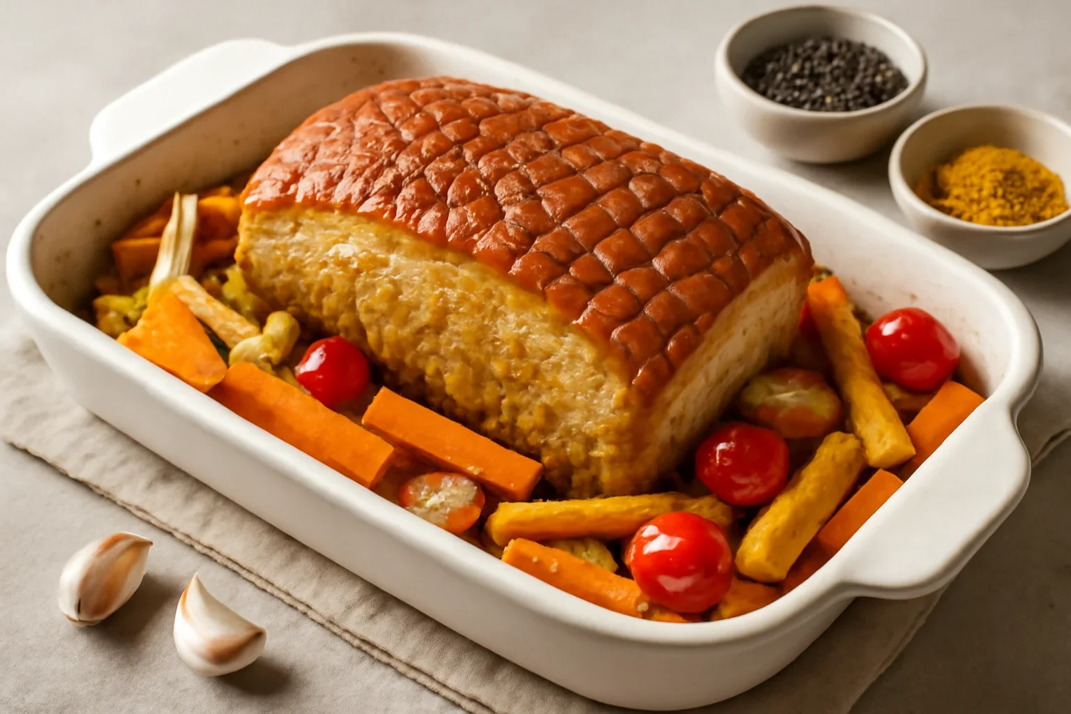 Friptura de porc cu sorici crocant – cotlet la cuptor