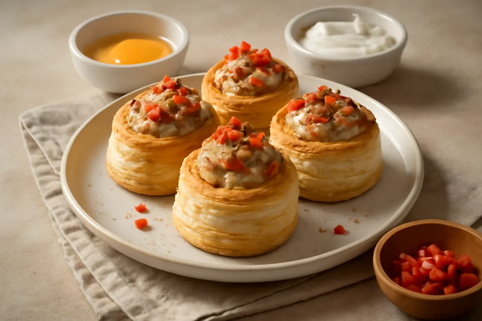 Vol-au-vent cu pate de pui