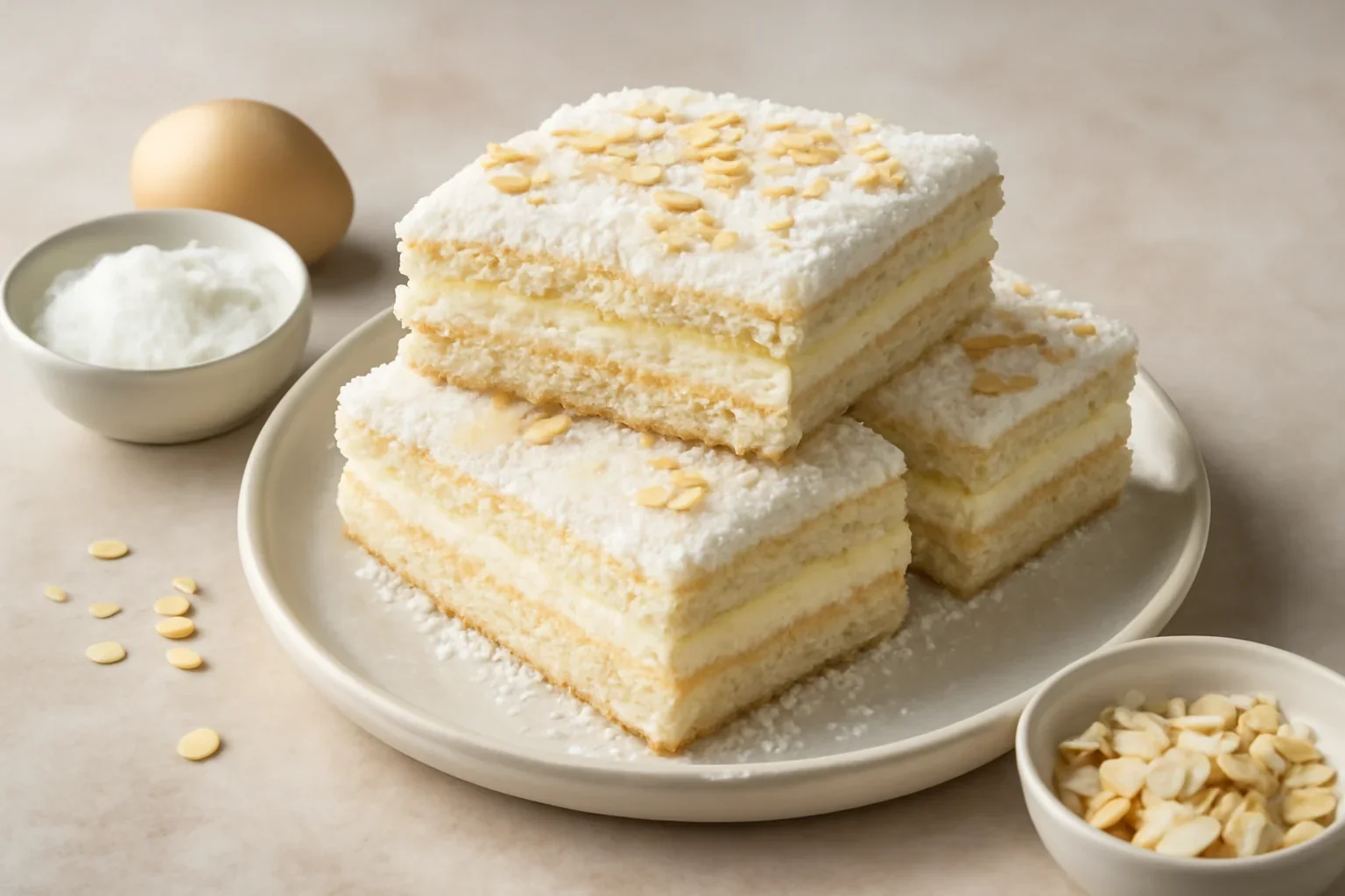 Prajitura Raffaello cu foi fragede, mascarpone si cocos