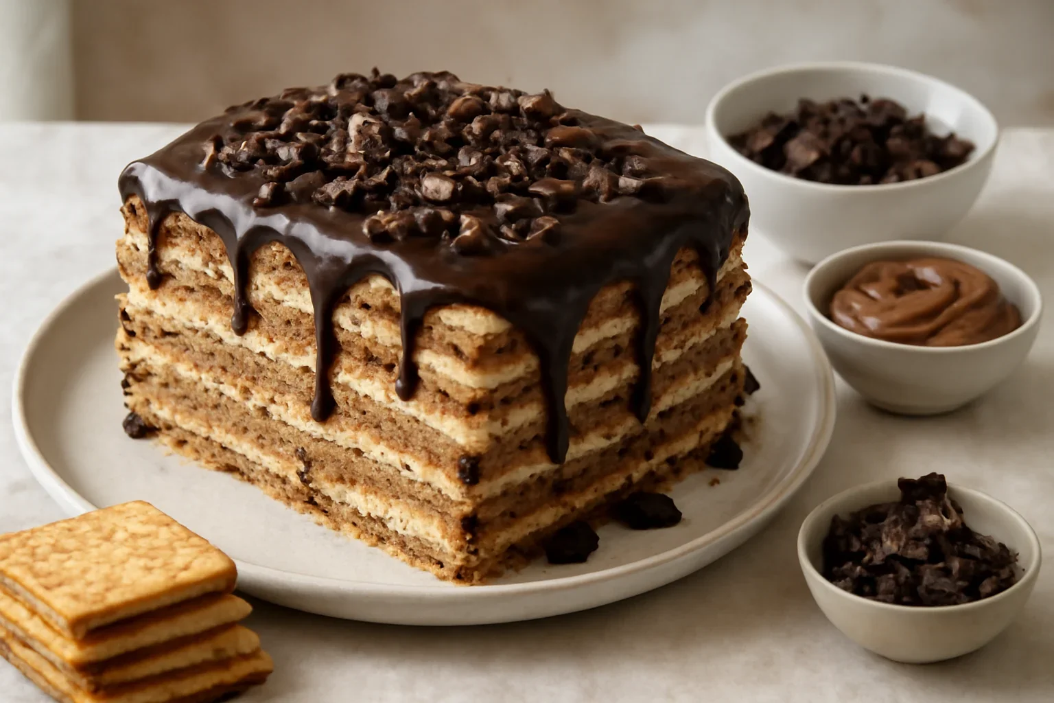 Tort de biscuiti cu mascarpone si nutella