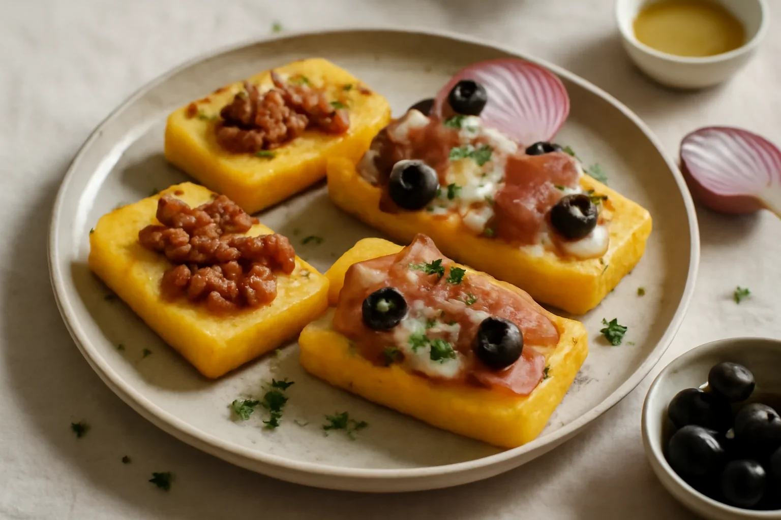 Bruschete de mamaliga reteta de crostini di polenta