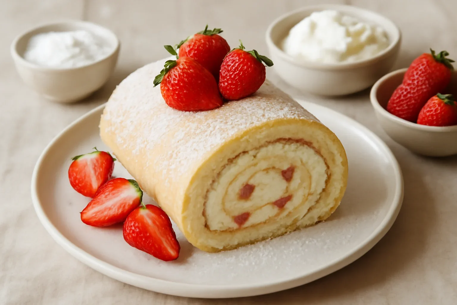 Rulada cu mascarpone si capsune