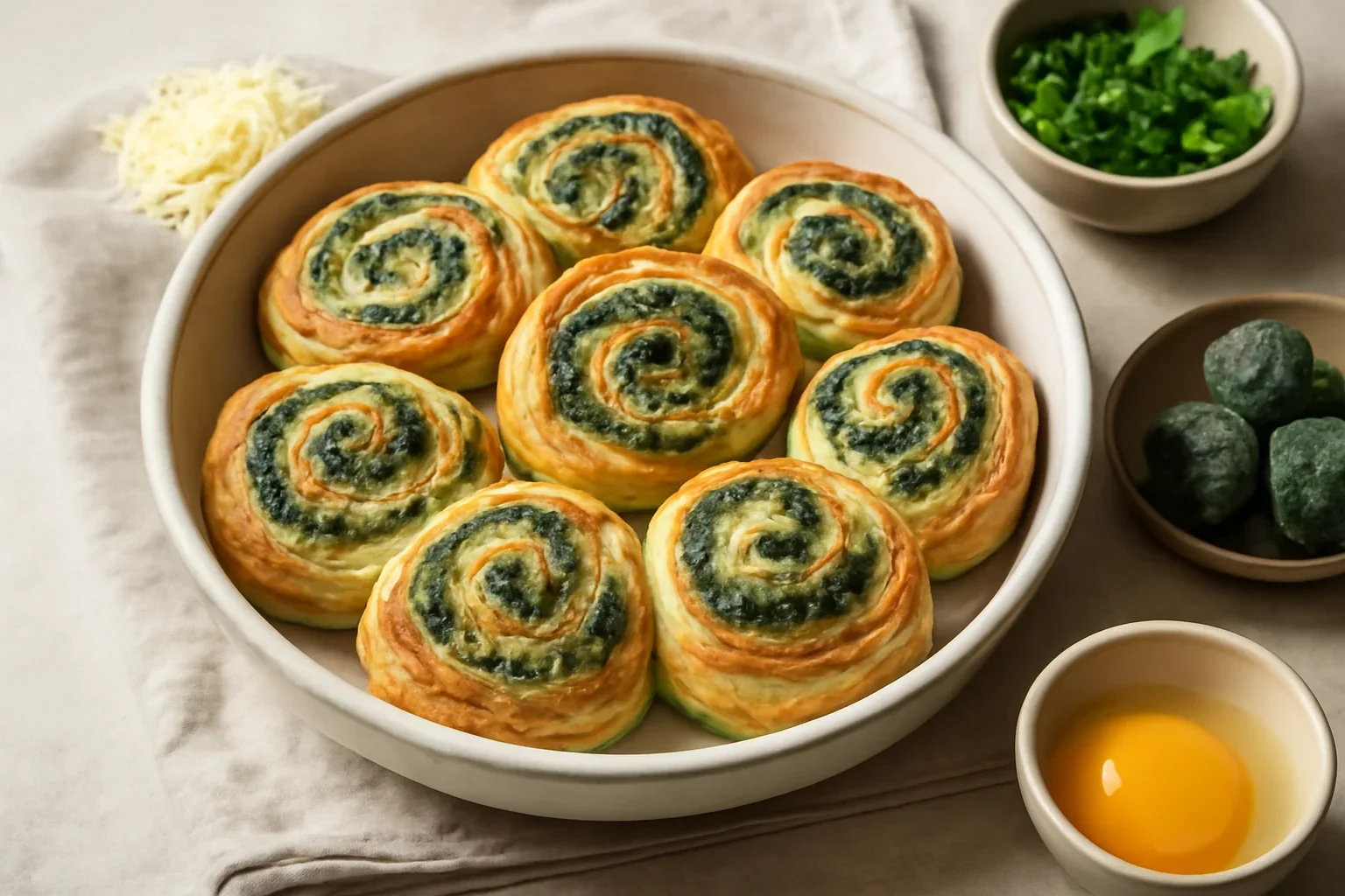 Spirale din foietaj cu spanac