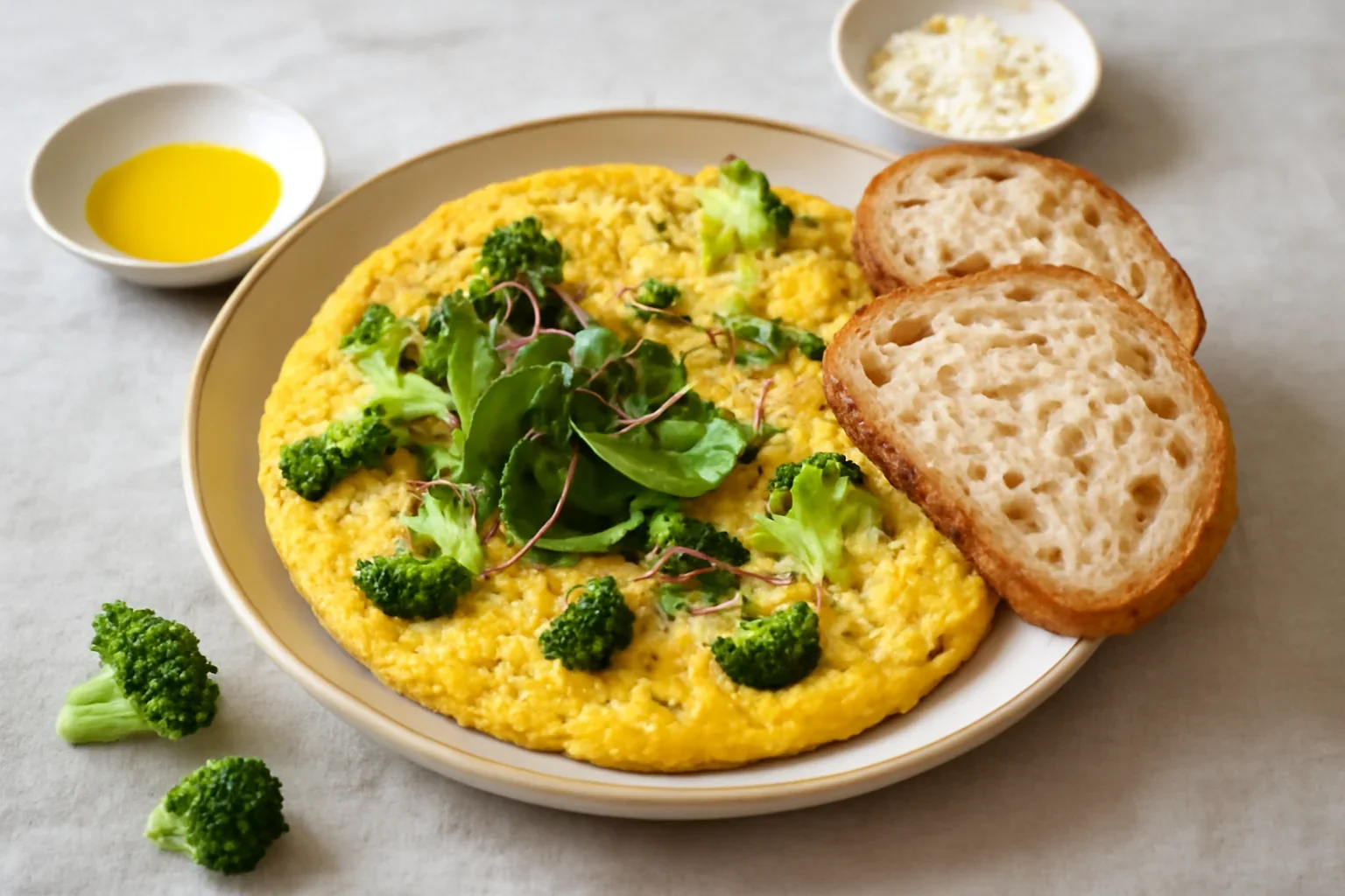 Omletă din tofu cu broccoli
