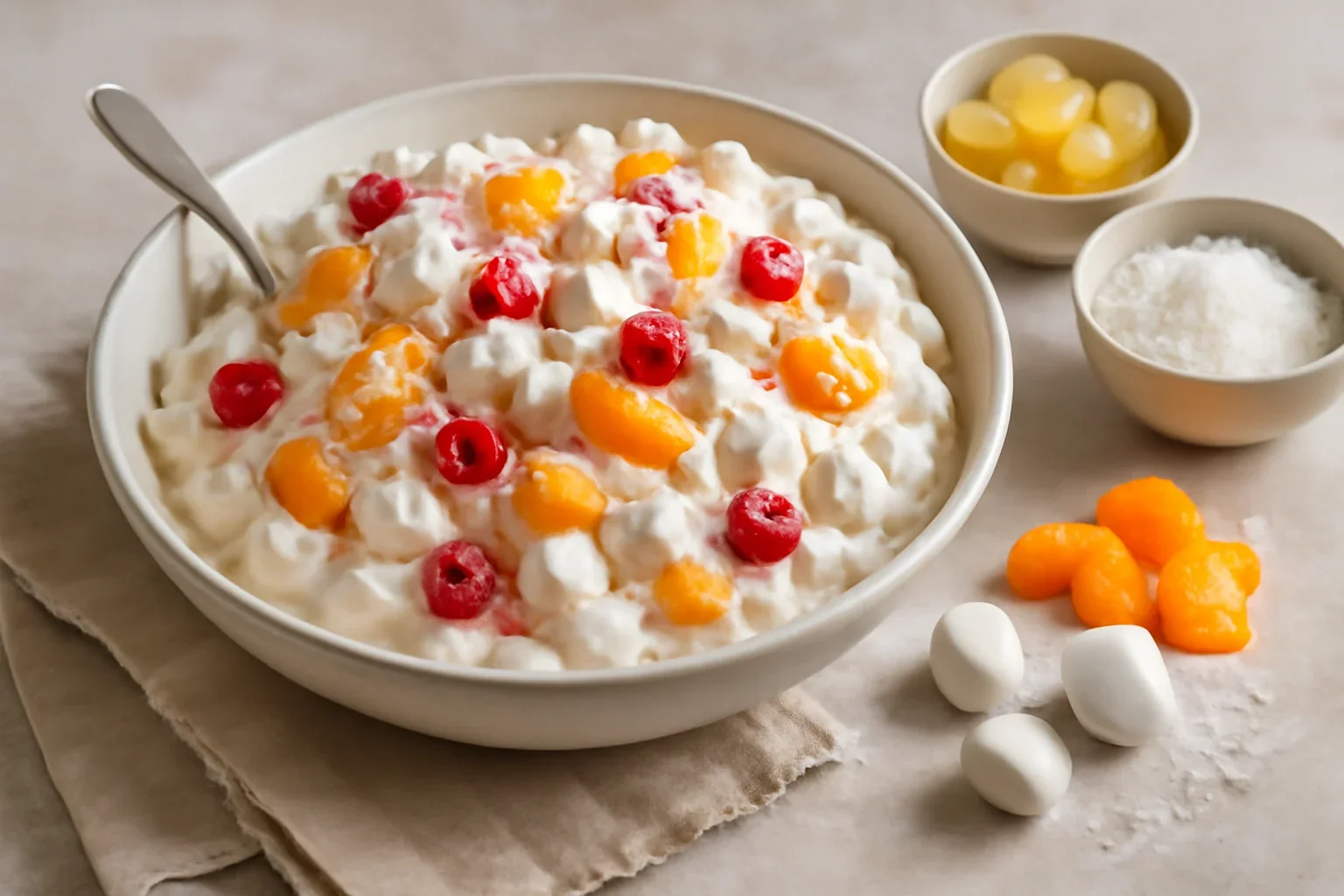 Salată Ambrozia cu fructe și iaurt – rețeta de Ambrosia Salad