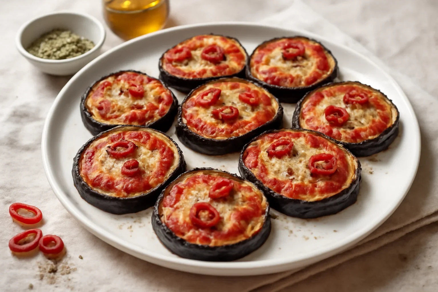 Mini-pizza din vinete