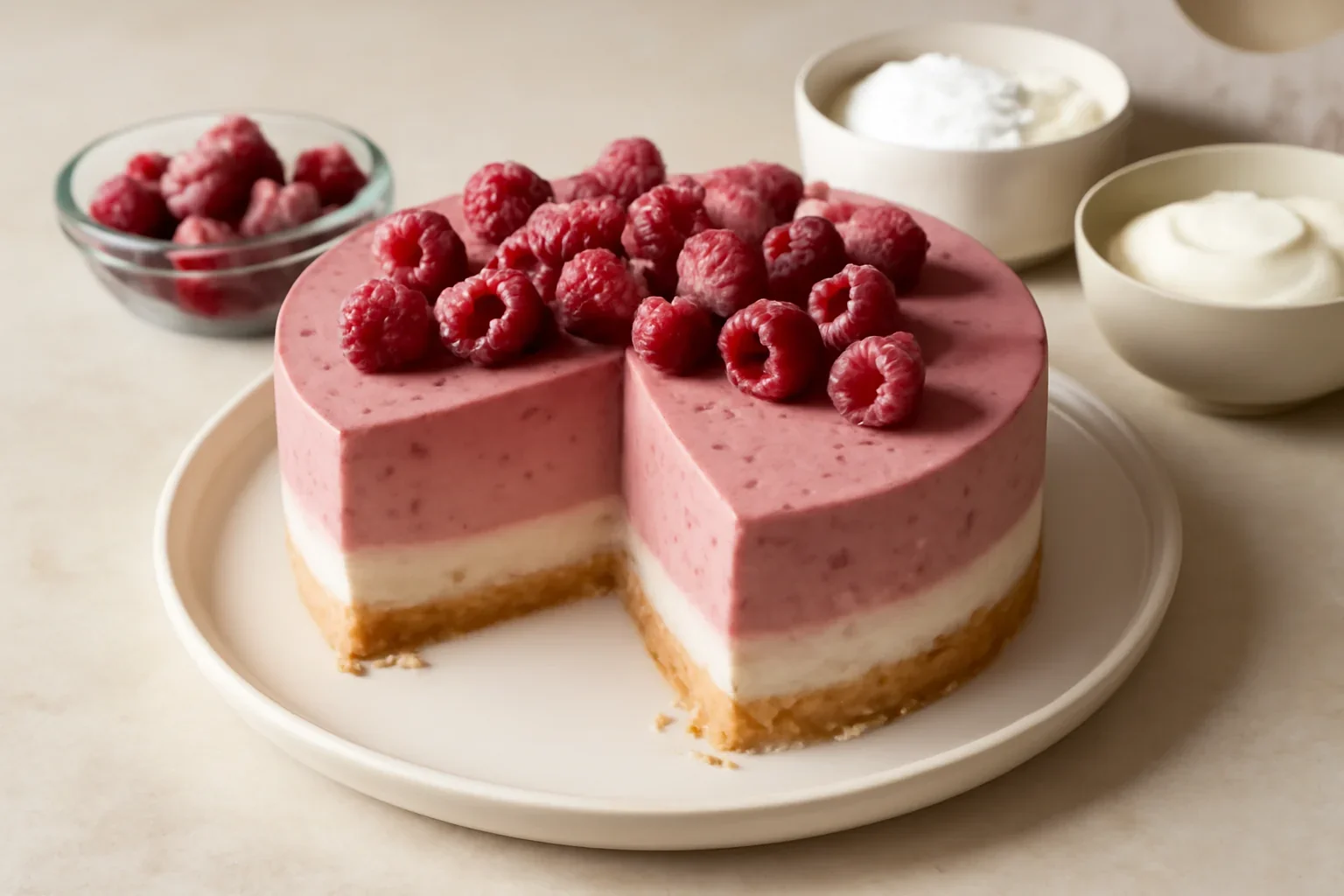 Cheesecake cu zmeura facut la Oster