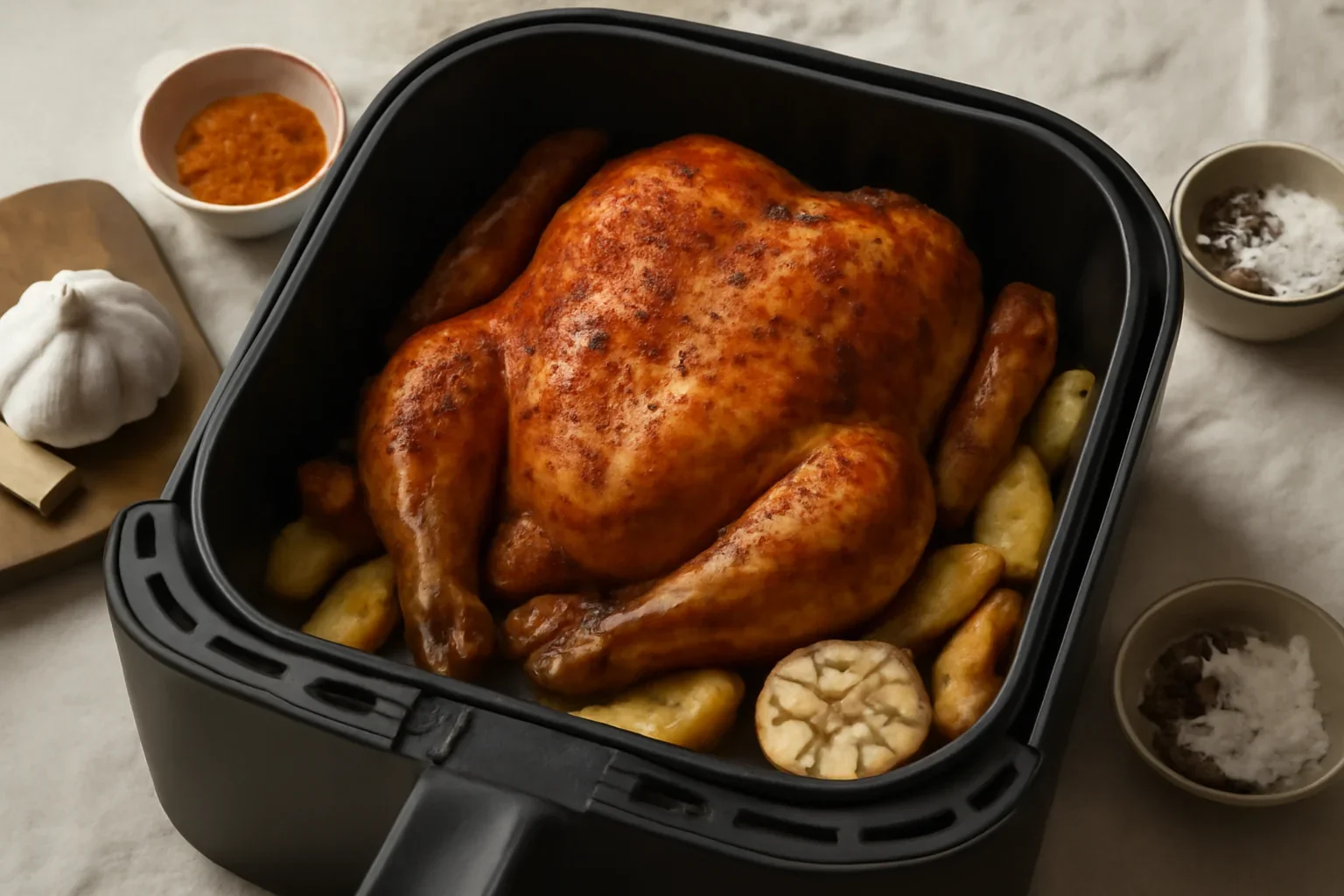 Friptura de pui cu cartofi la friteuza air fryer