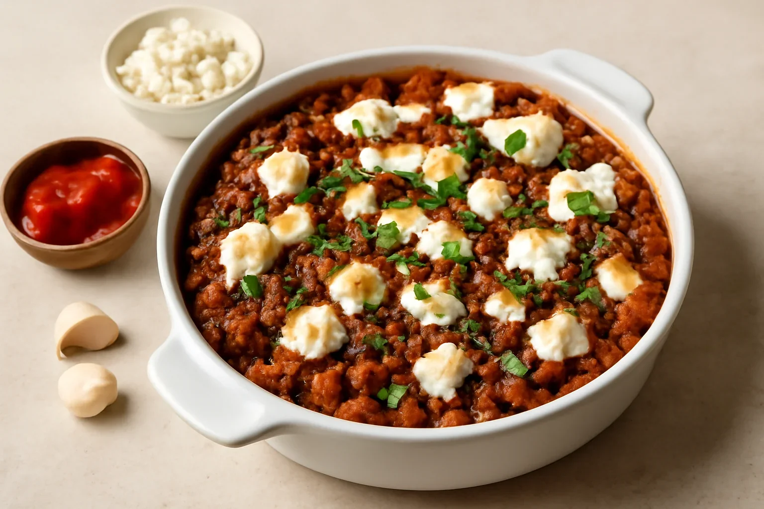 Carne de vită la cuptor cu brânză feta