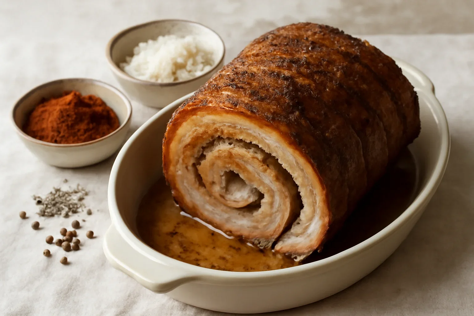 Ruladă din fleică de porc la cuptor sau slow cooker – rețeta de friptură fragedă