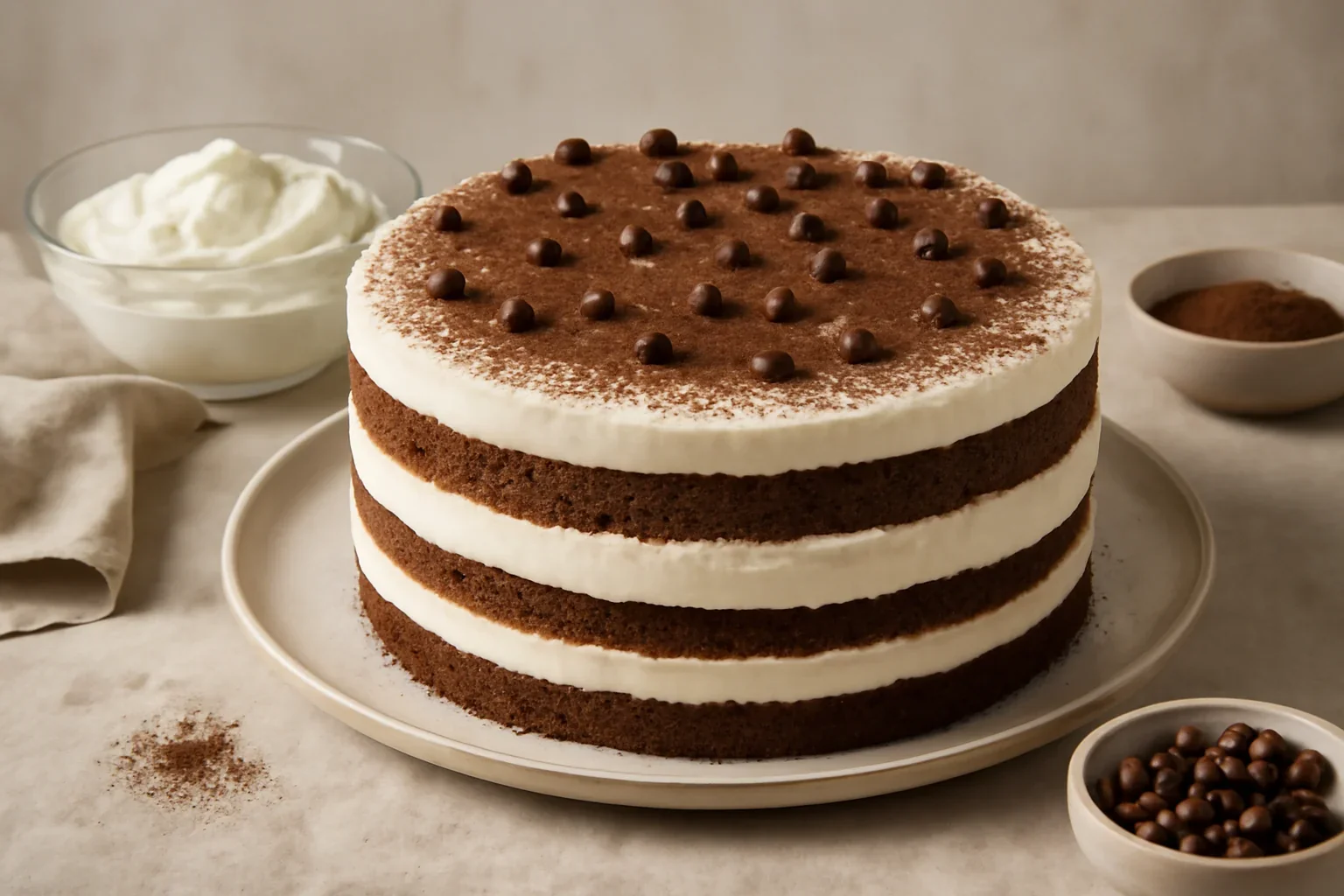 Tort Cappuccino cu crema de mascarpone si lichior de cafea