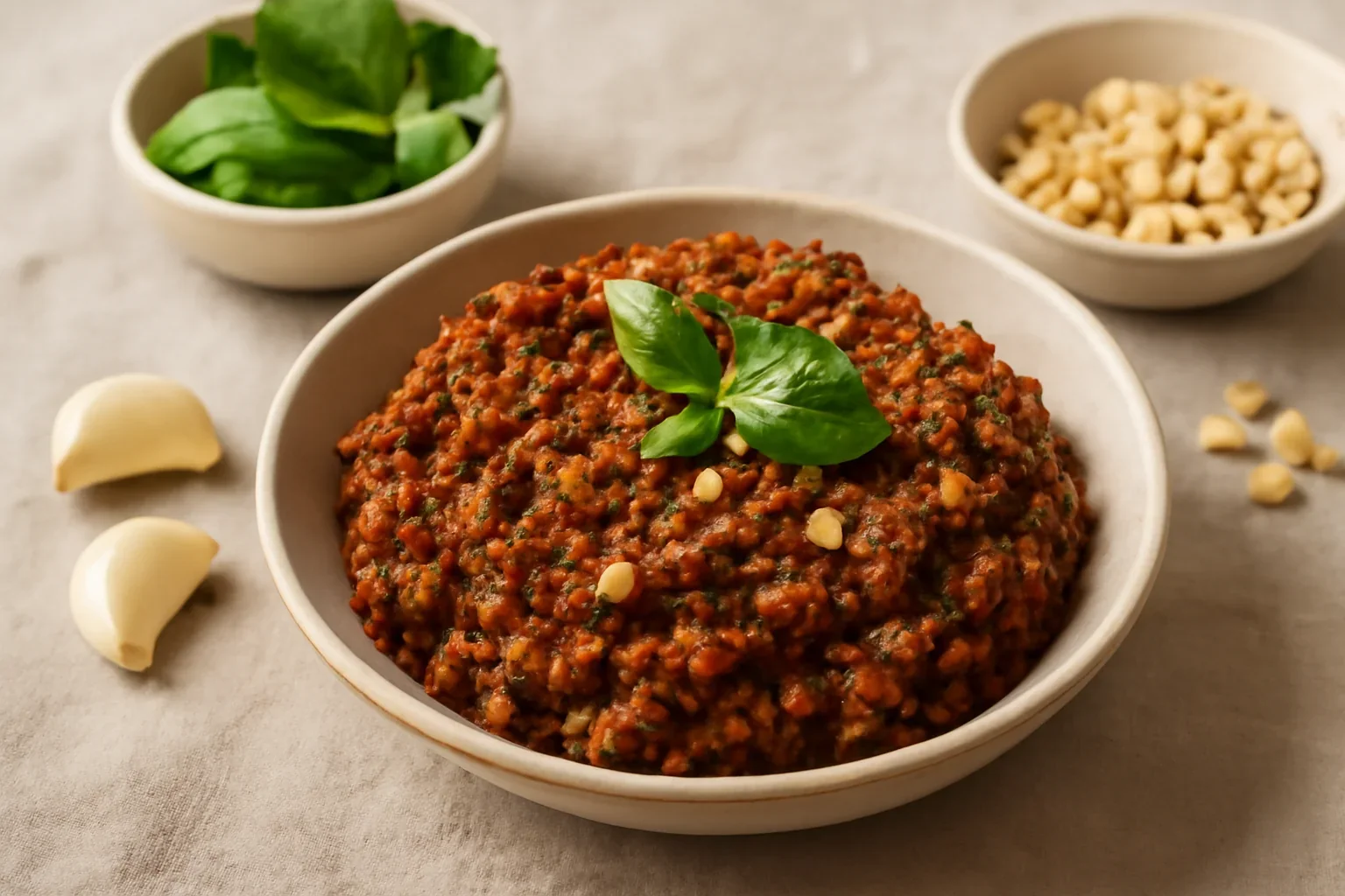 Pesto din roșii uscate cu semințe de pin
