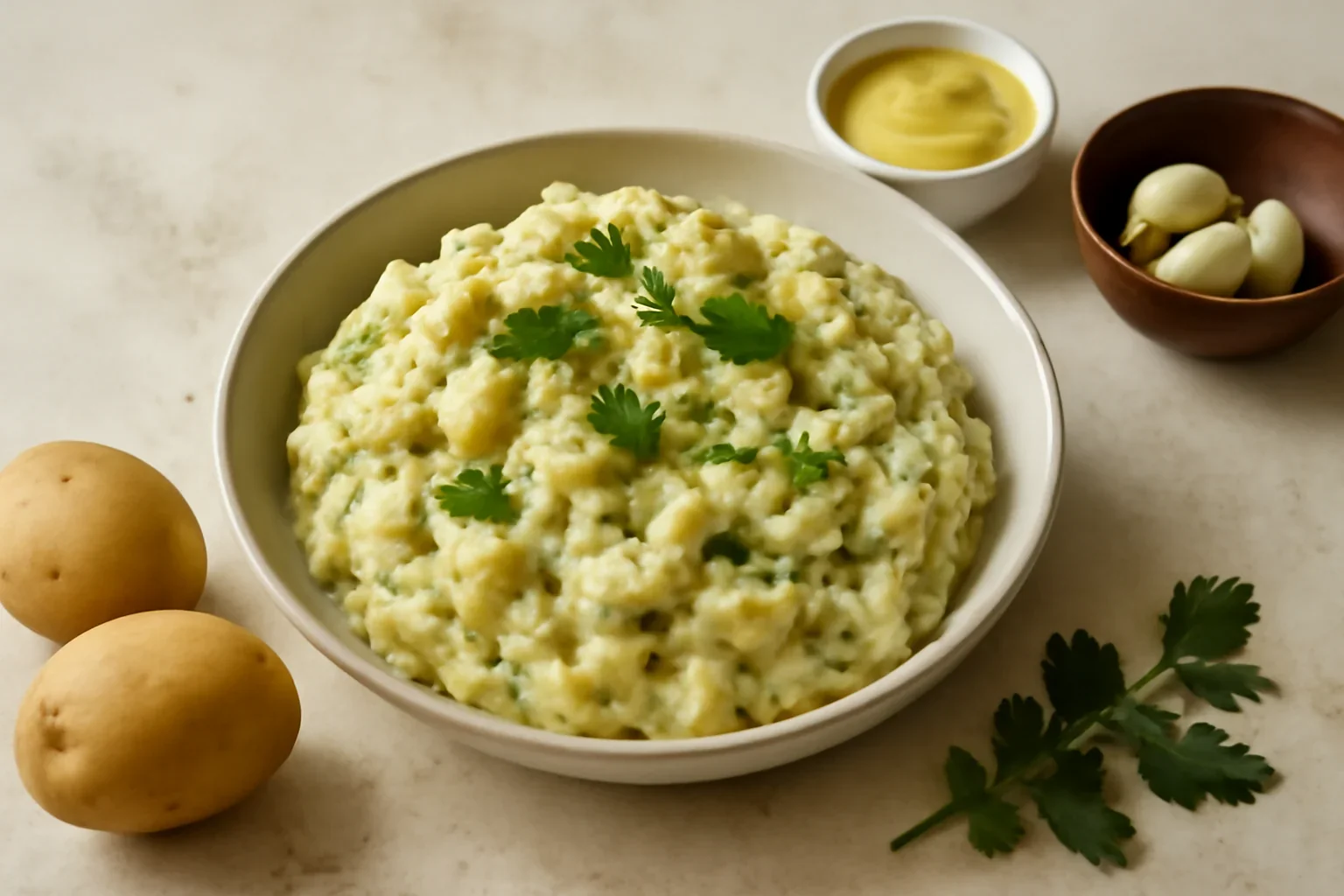 Salata de dovlecei cu cartofi si maioneza de cartofi si usturoi