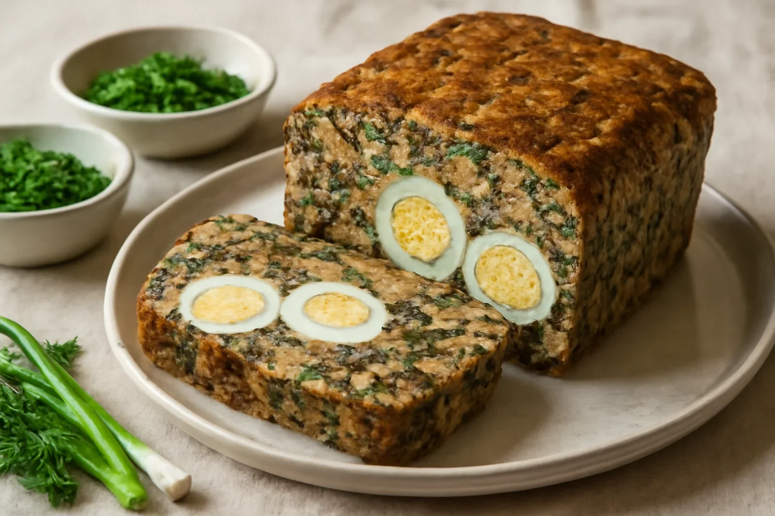 Drob mozaic din carne și ficat de pui sau curcan